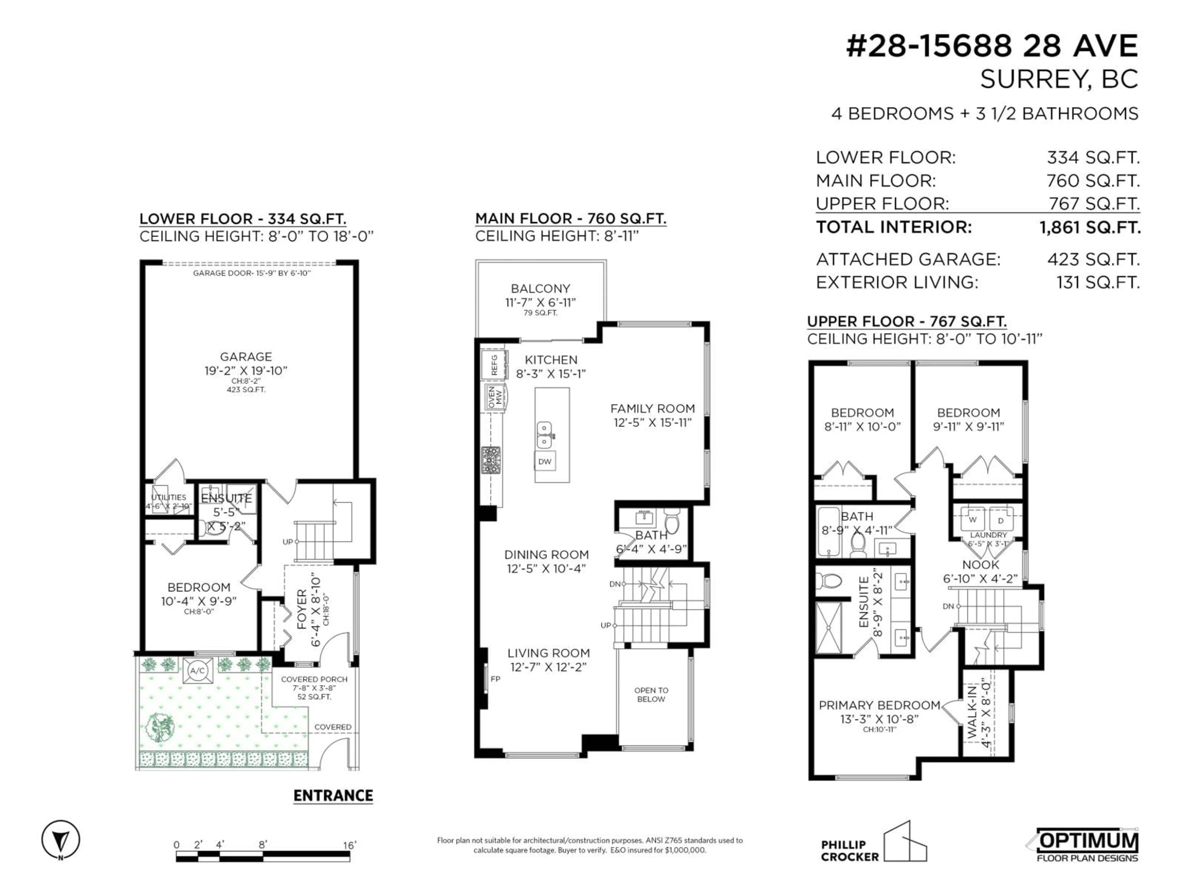 Floor plan for 28 - 15688 28, Surrey British Columbia V3Z0N1