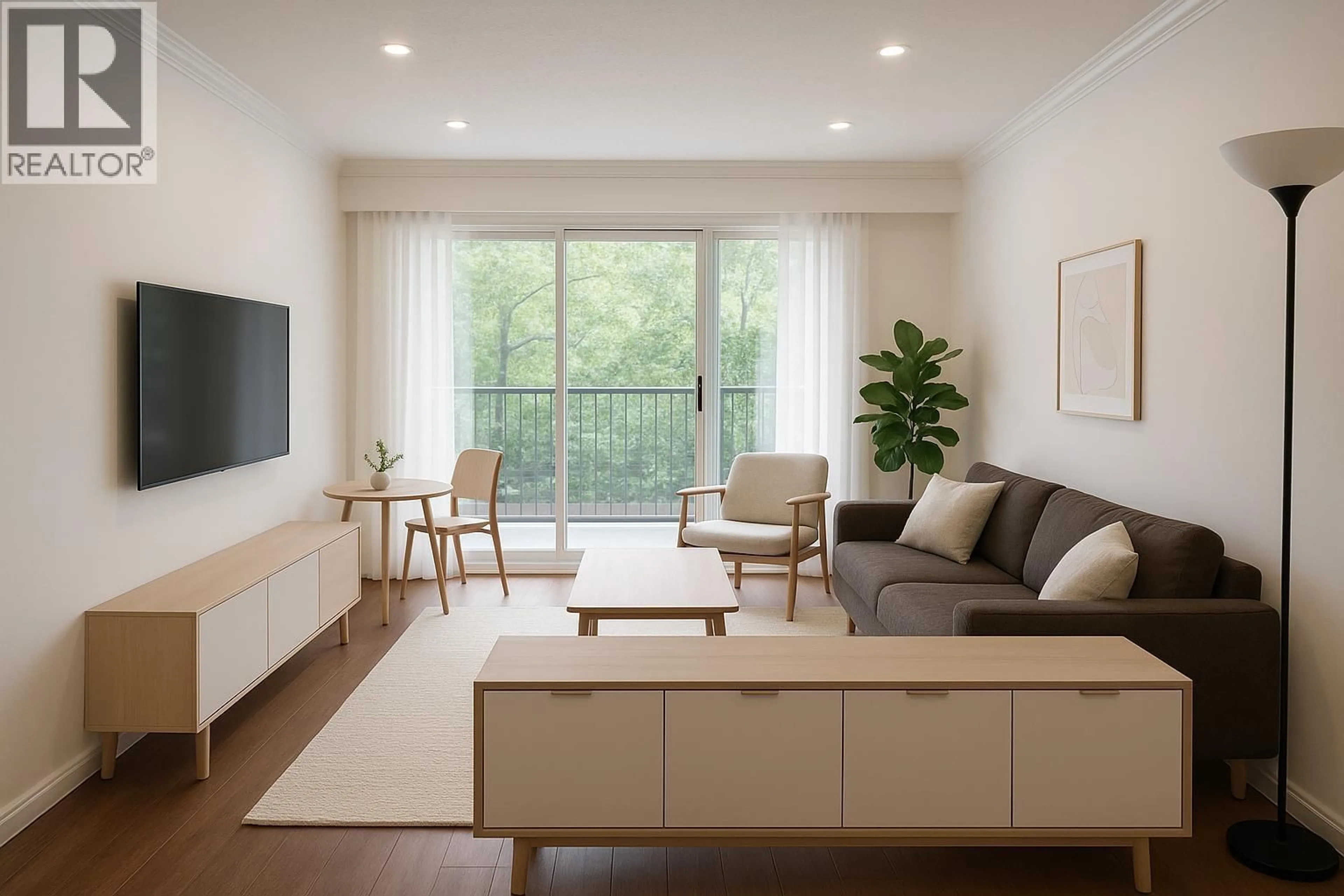Living room with furniture, wood/laminate floor for 111 - 3787 4TH AVENUE, Vancouver British Columbia V6R1P4