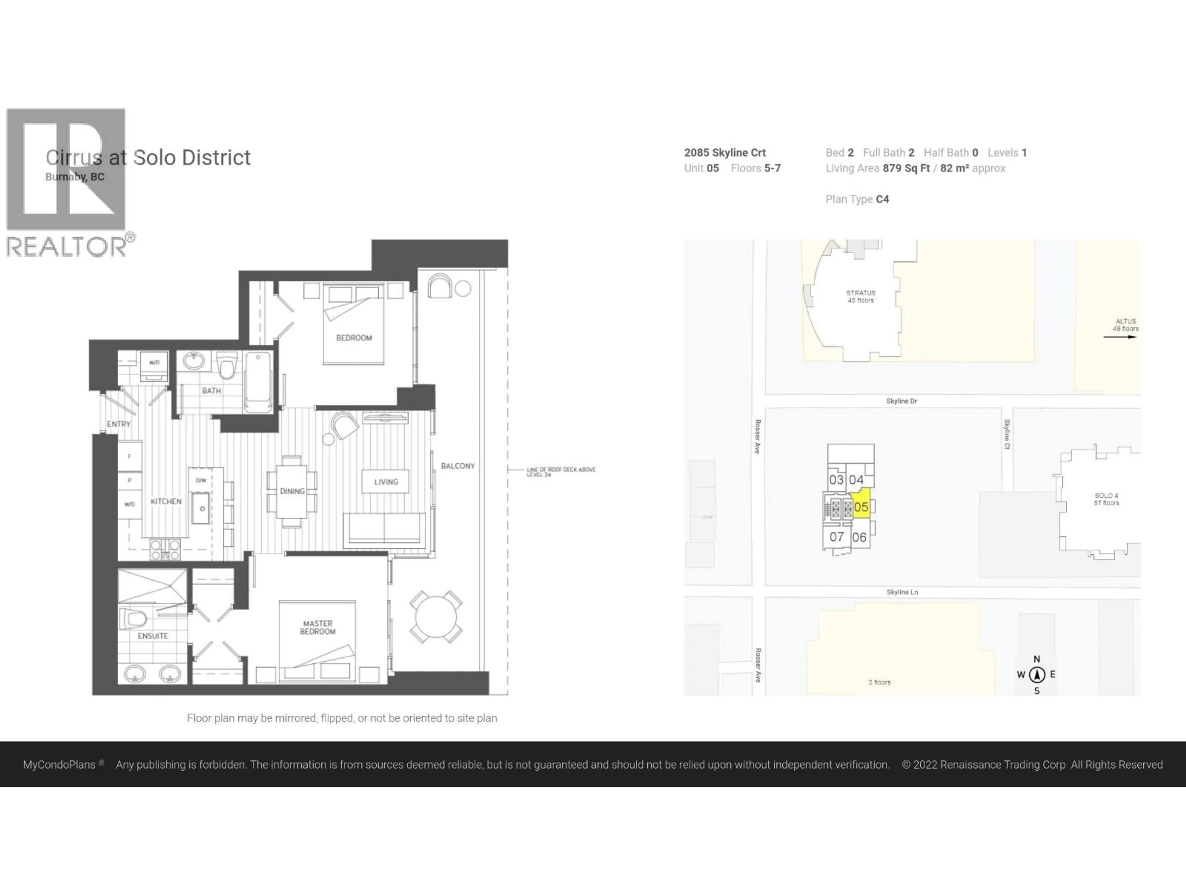 Floor plan for 505 - 2085 SKYLINE COURT, Burnaby British Columbia V5C0M6