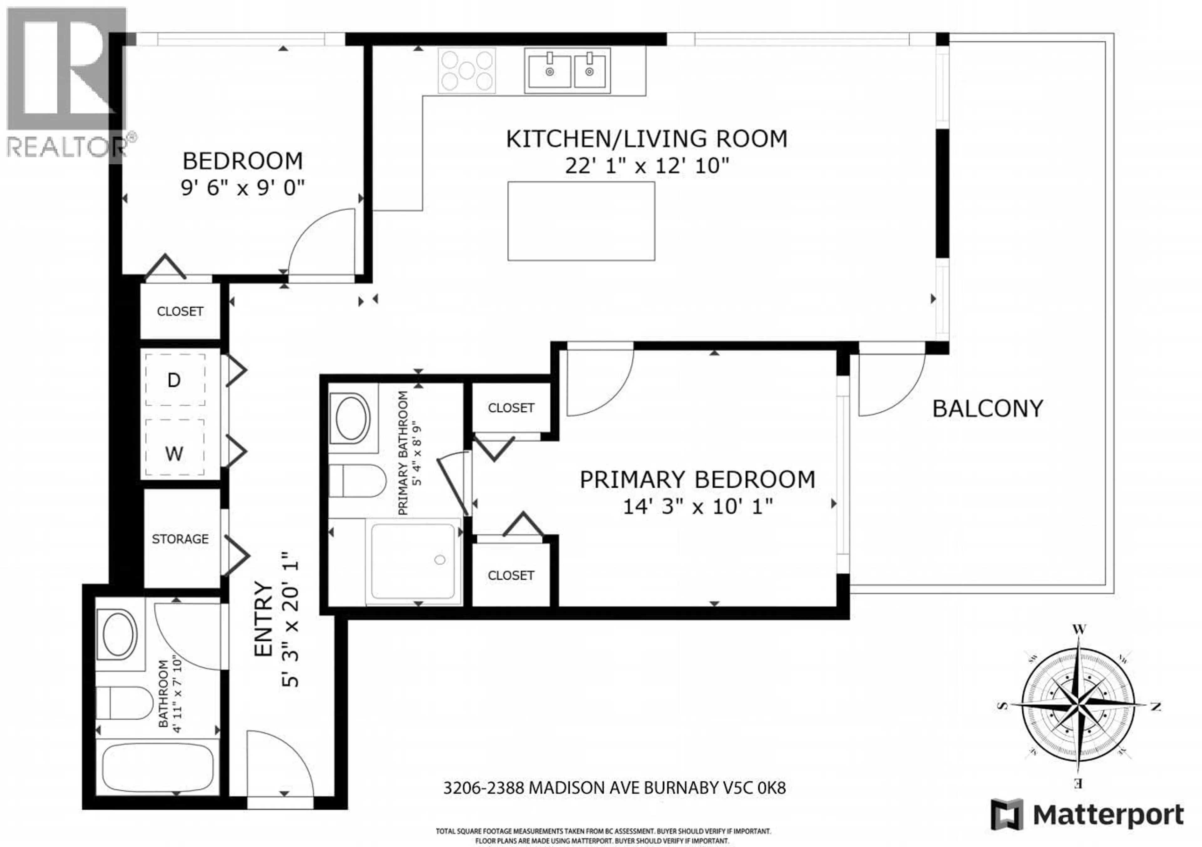 Floor plan for 3206 - 2388 MADISON AVENUE, Burnaby British Columbia V5C0K8