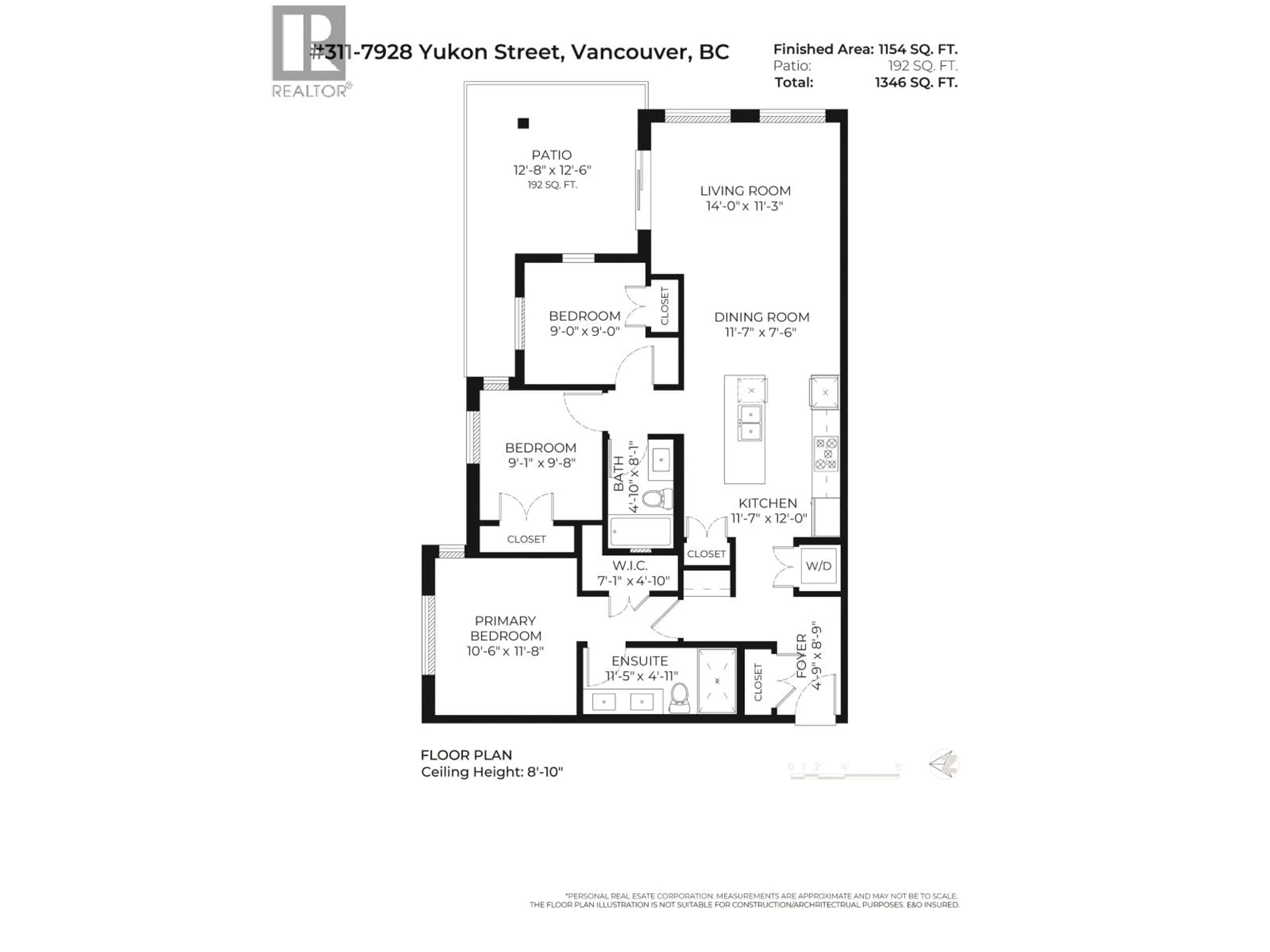 Floor plan for 311 - 7928 YUKON STREET, Vancouver British Columbia V5X2Y7