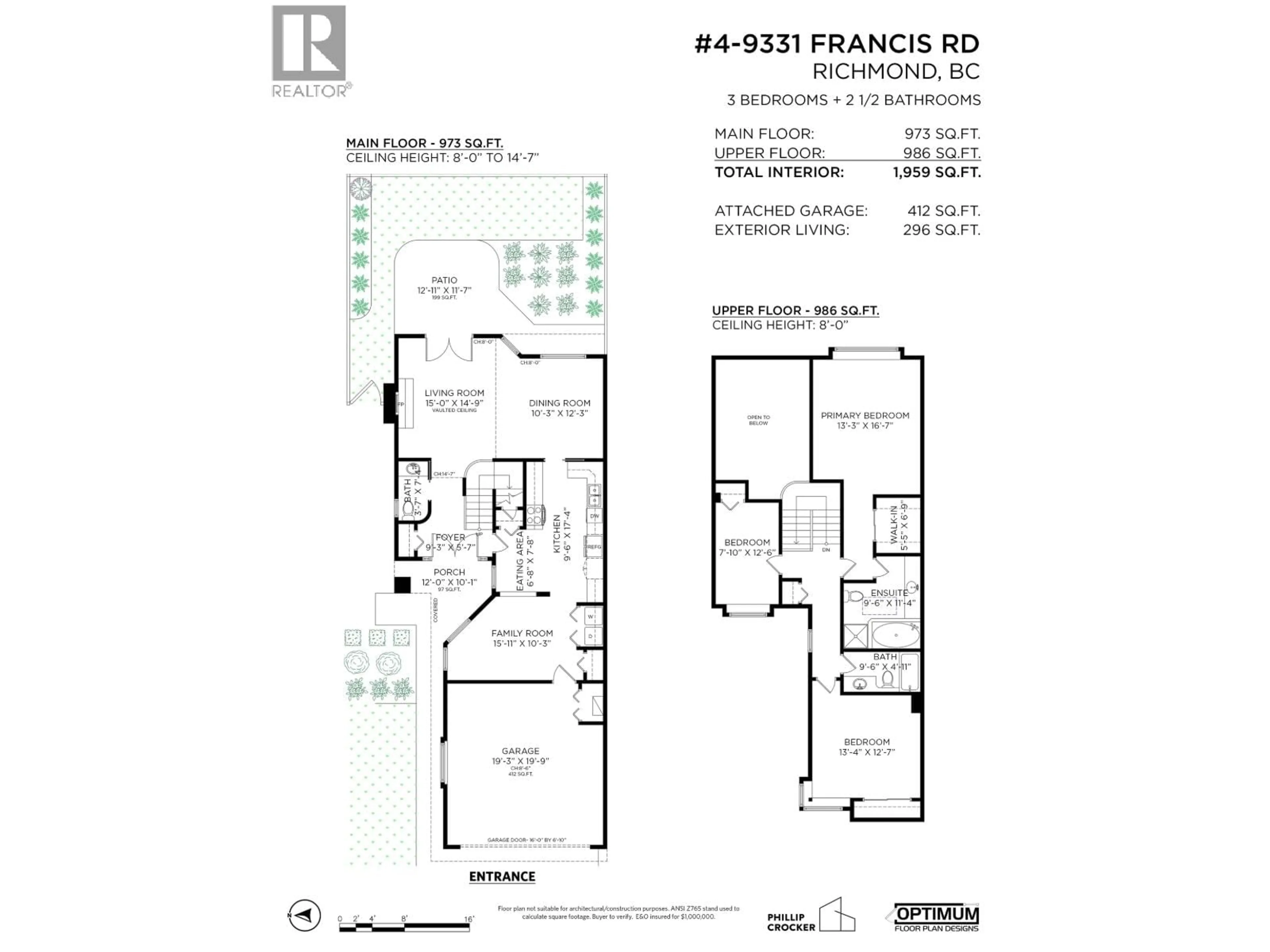 Floor plan for 4 - 9331 FRANCIS ROAD, Richmond British Columbia V6Y1B2