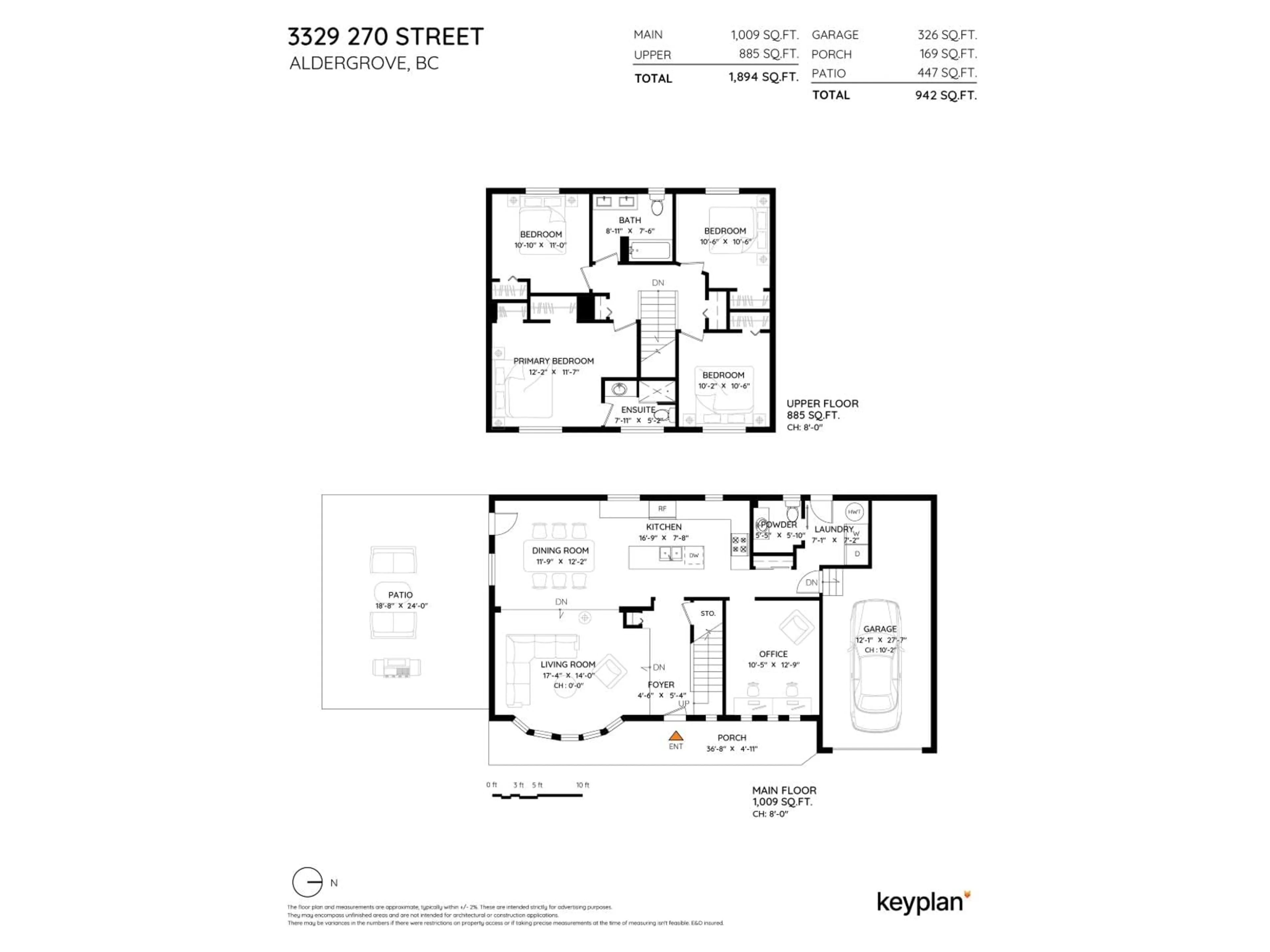 Floor plan for 3329 270, Langley British Columbia V4W3G5