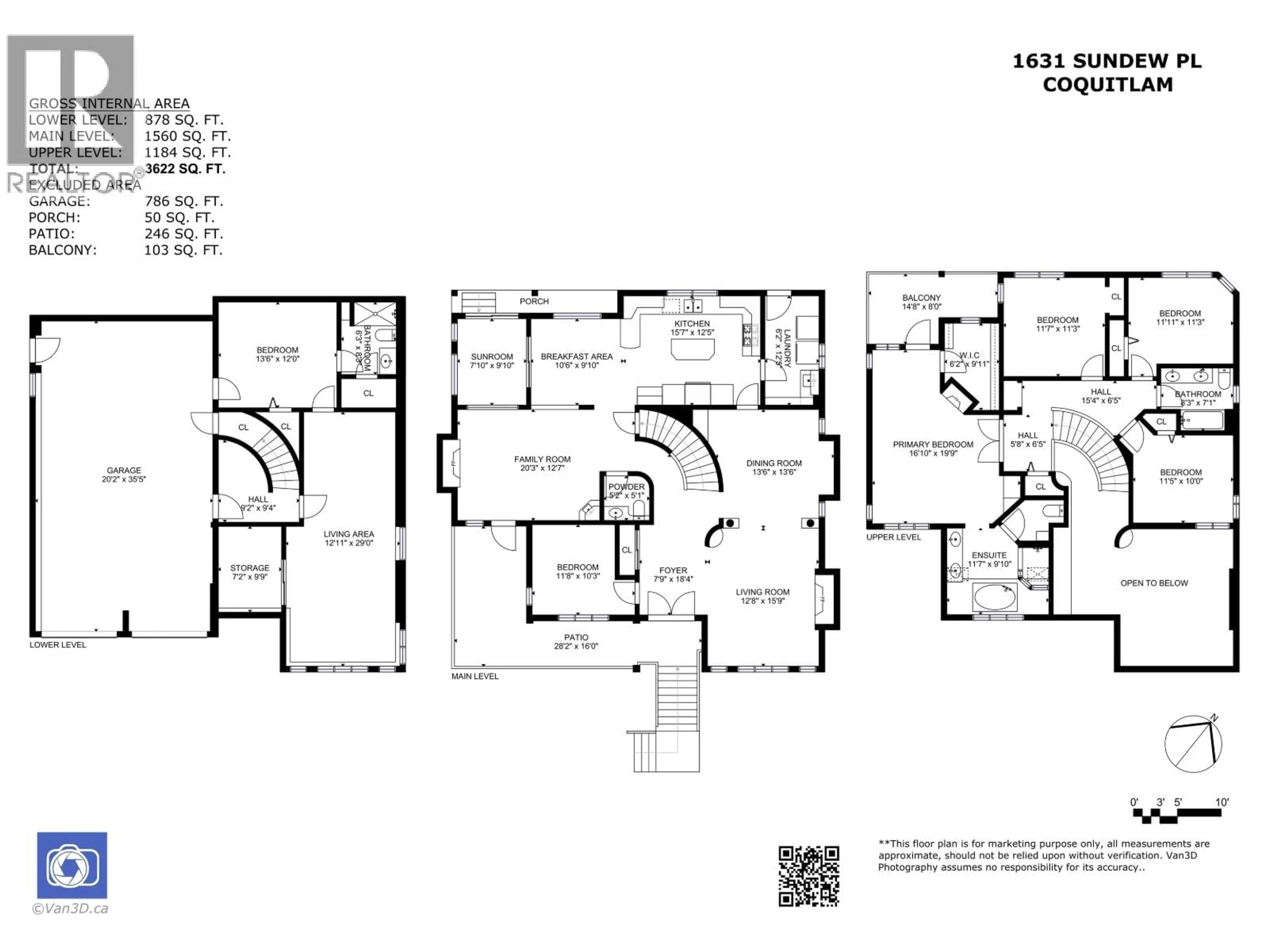 Floor plan for 1631 SUNDEW PLACE, Coquitlam British Columbia V3E2Y4