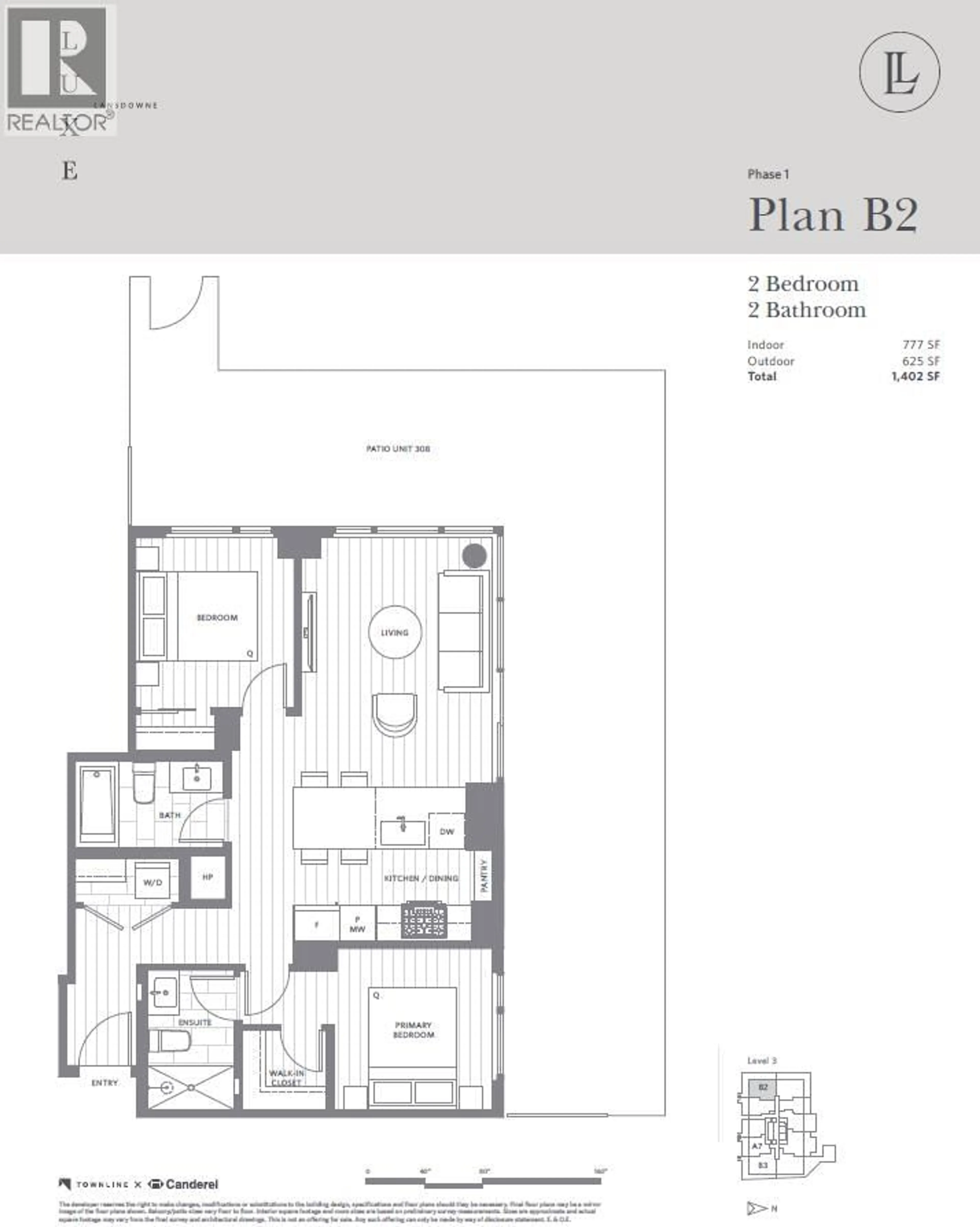 Floor plan for 508 - 5593 NUMBER 3 ROAD, Richmond British Columbia V6X0X6