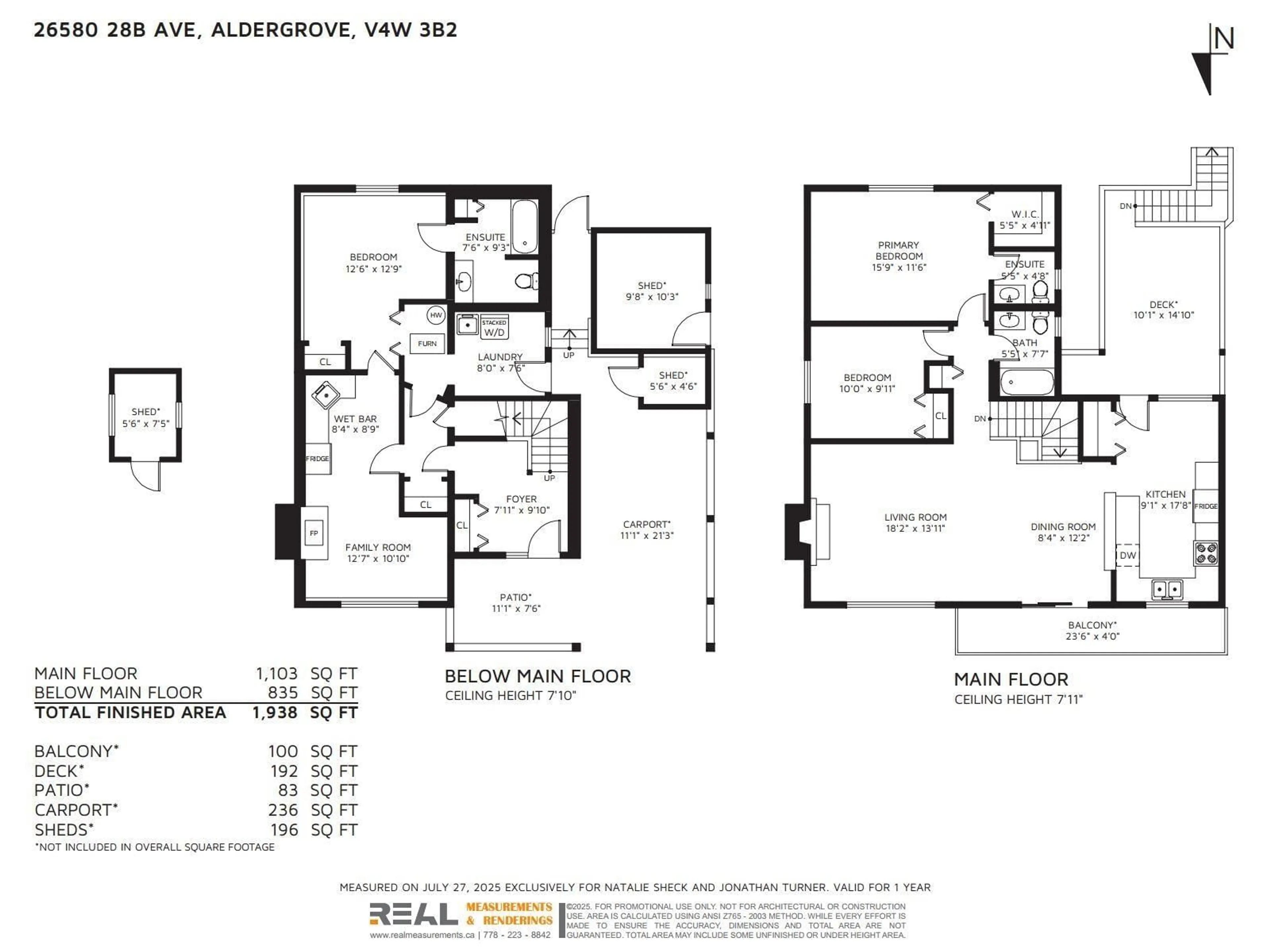 Floor plan for 26580 28B, Langley British Columbia V4W3B2