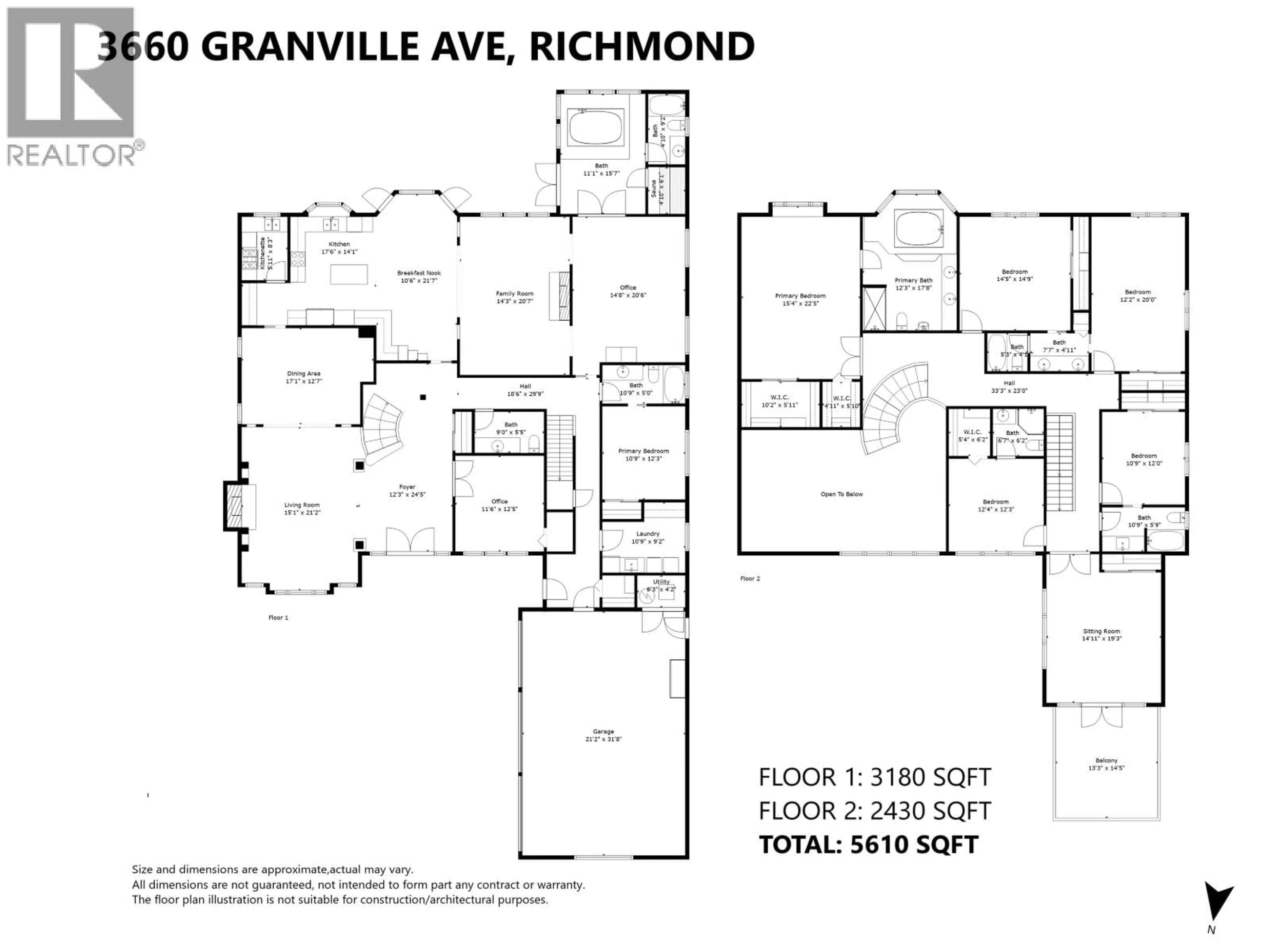 Floor plan for 3660 GRANVILLE AVENUE, Richmond British Columbia V7C1C9