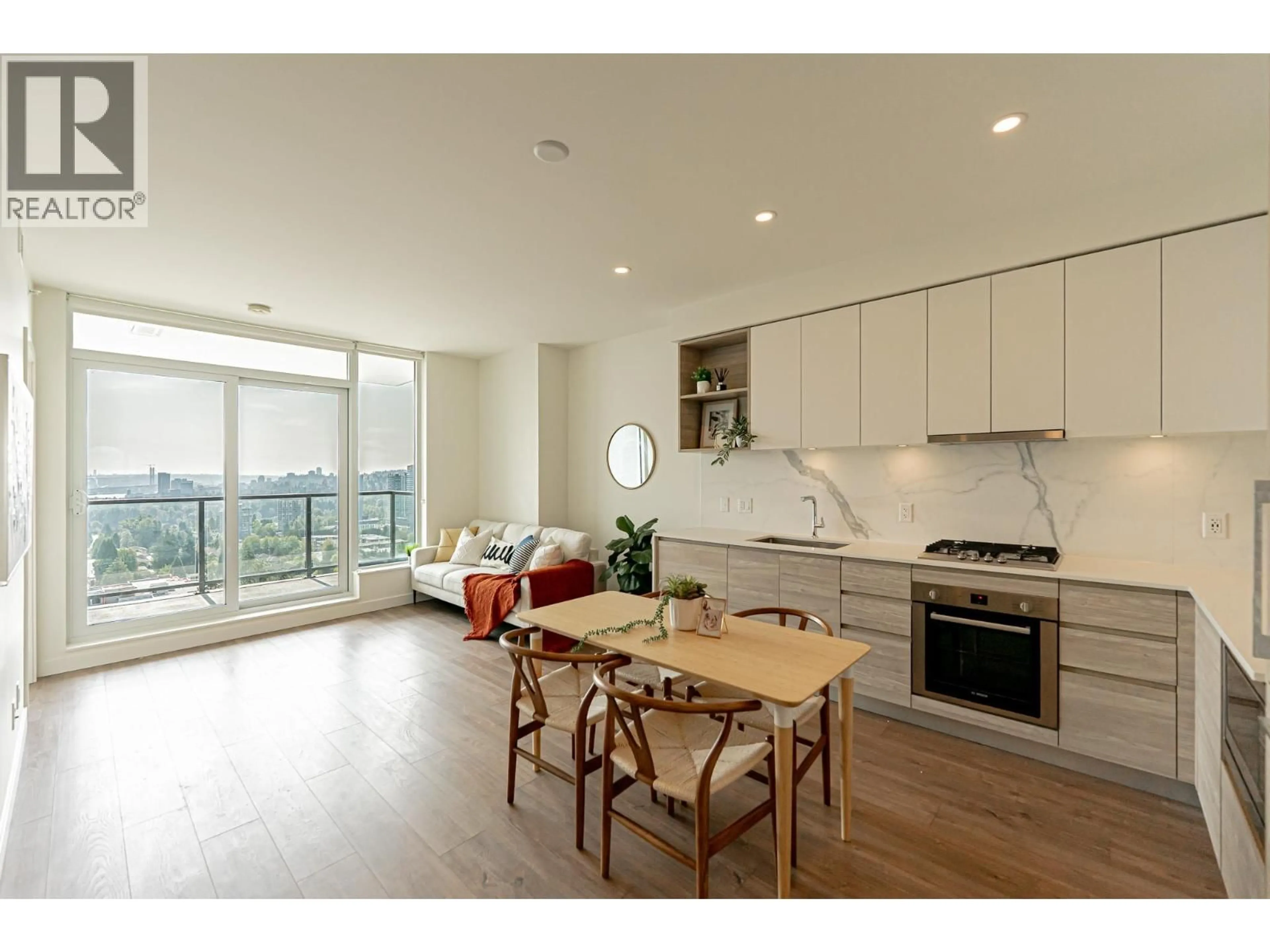 Open concept kitchen, wood/laminate floor for 1406 - 585 AUSTIN AVENUE, Coquitlam British Columbia V3K0G6