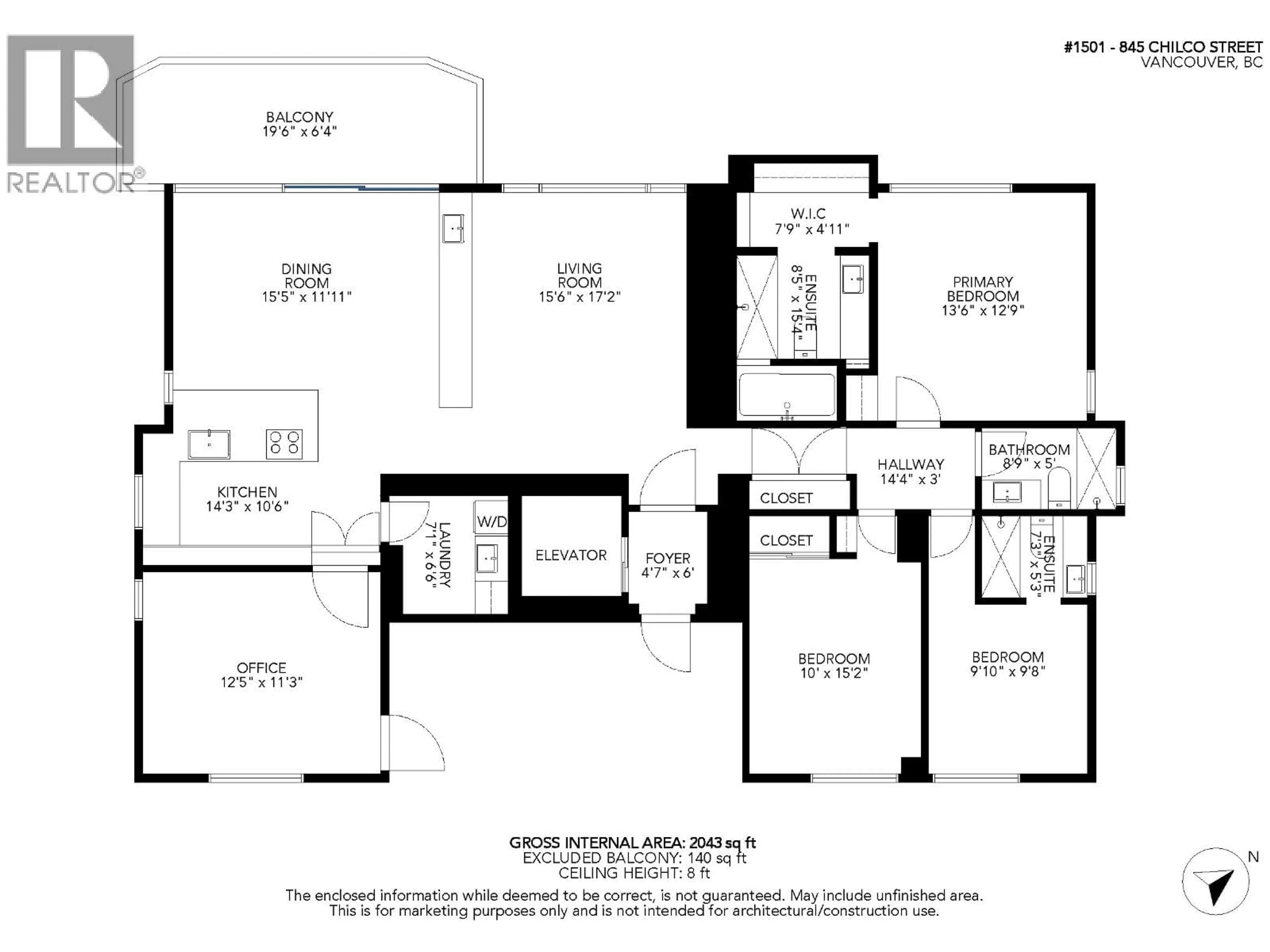 Floor plan for 1301 - 1501 HOWE STREET, Vancouver British Columbia V6Z2P8