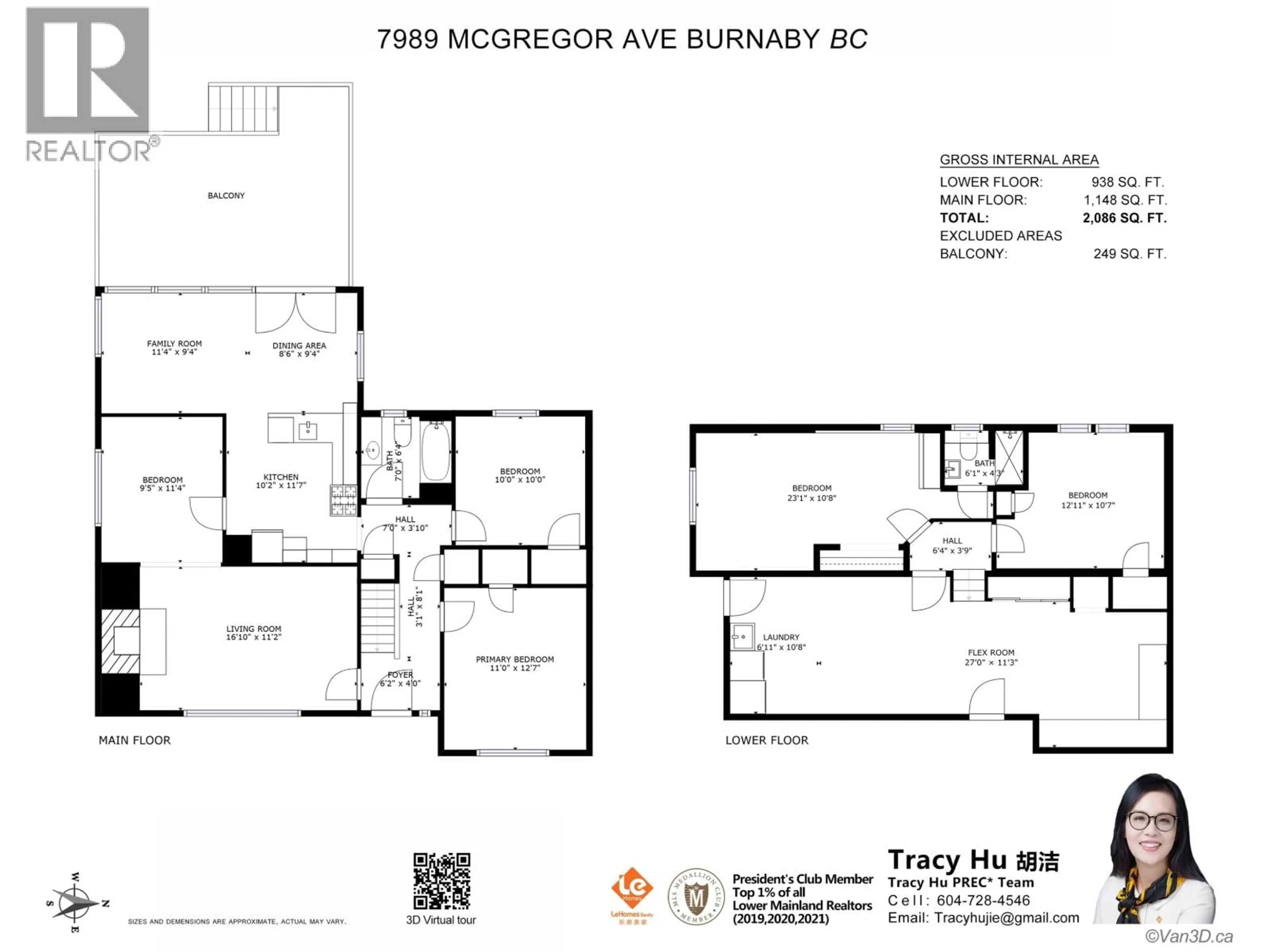 Floor plan for 7989 MCGREGOR AVENUE, Burnaby British Columbia V5J4H4