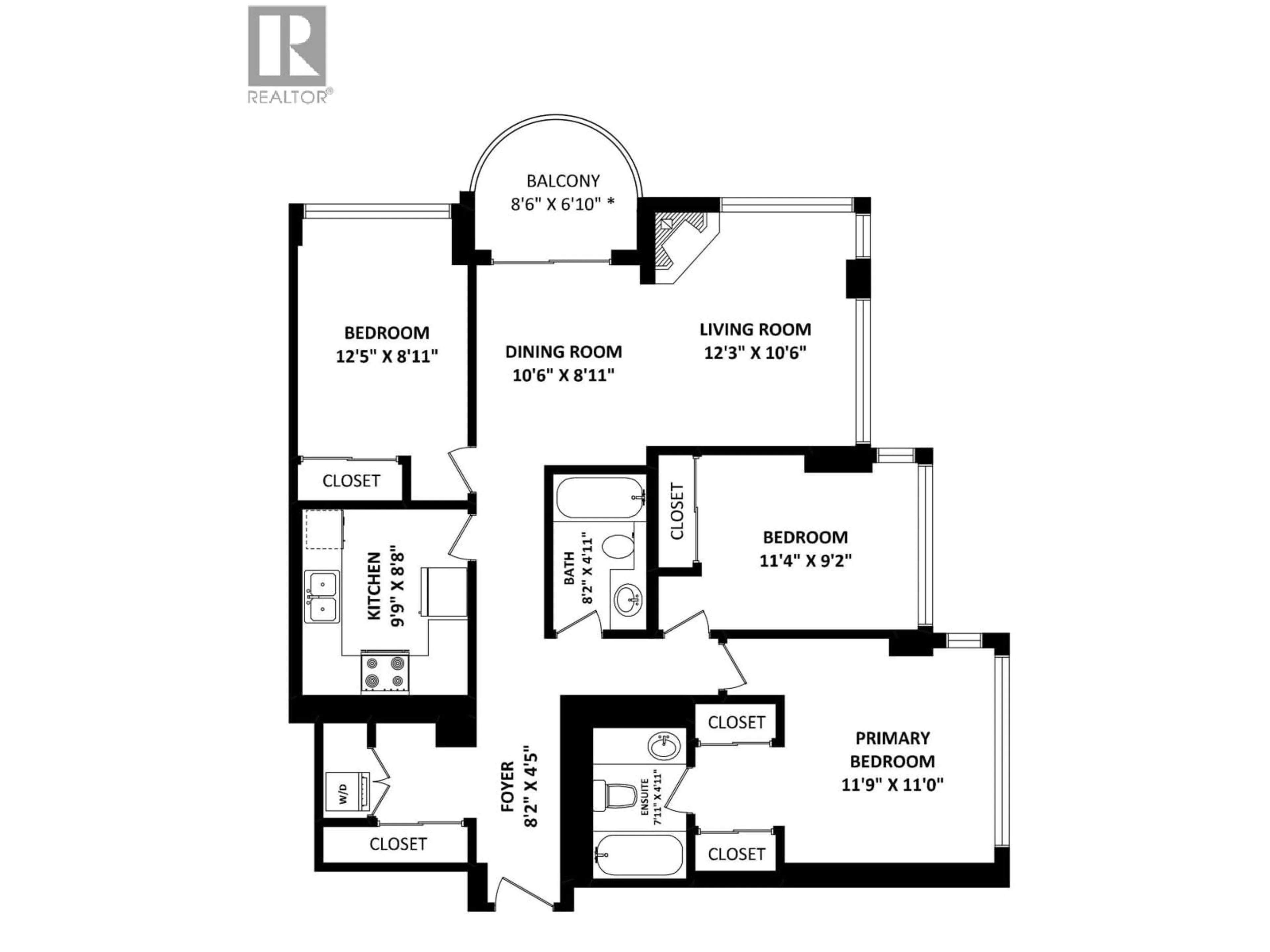 Floor plan for 505 - 9603 MANCHESTER DRIVE, Burnaby British Columbia V3N4Y7