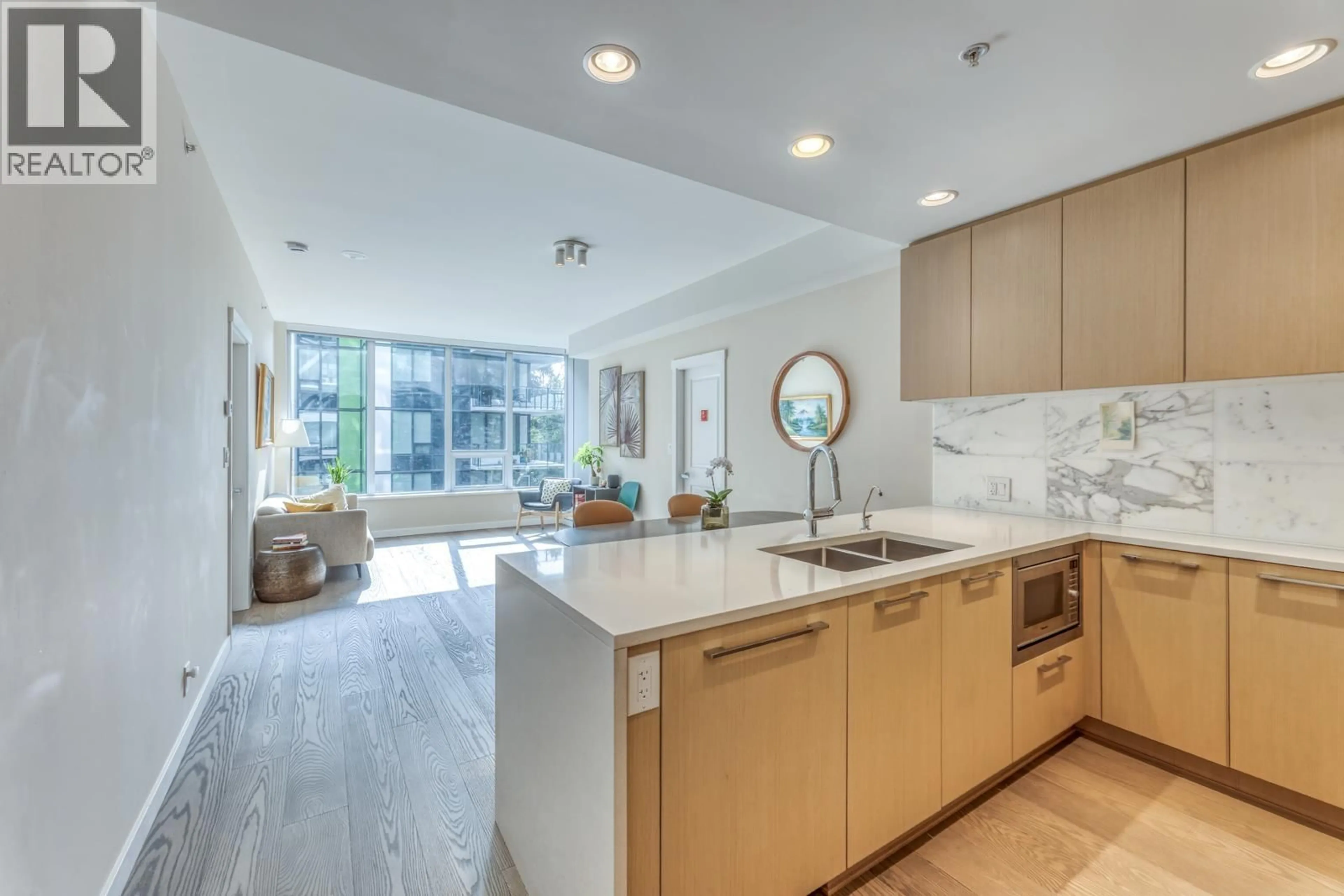 Open concept kitchen, ceramic/tile floor for 308 - 3533 ROSS DRIVE, Vancouver British Columbia V6S0L3