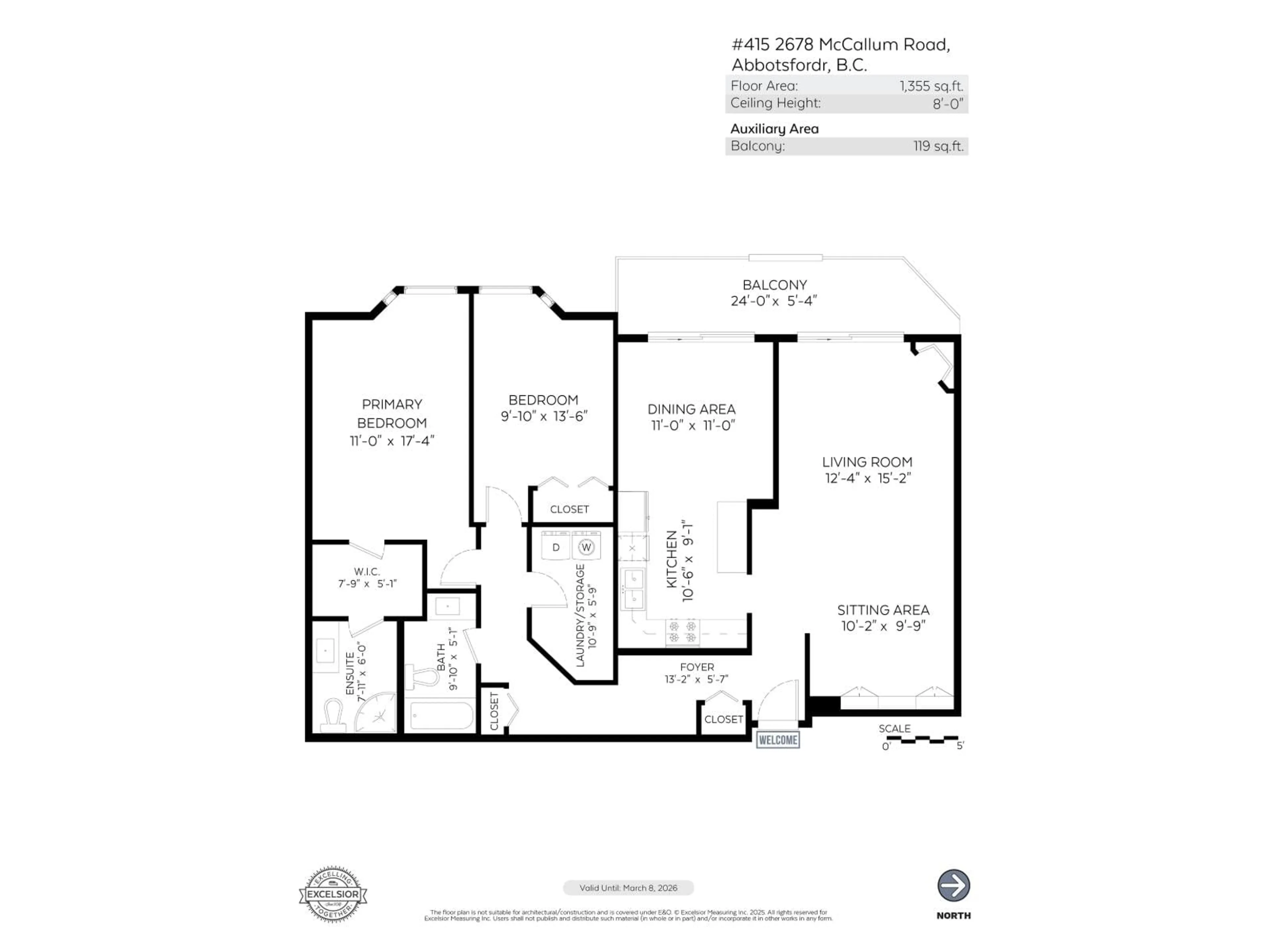 Floor plan for 415 - 2678 MCCALLUM, Abbotsford British Columbia V2S6X3