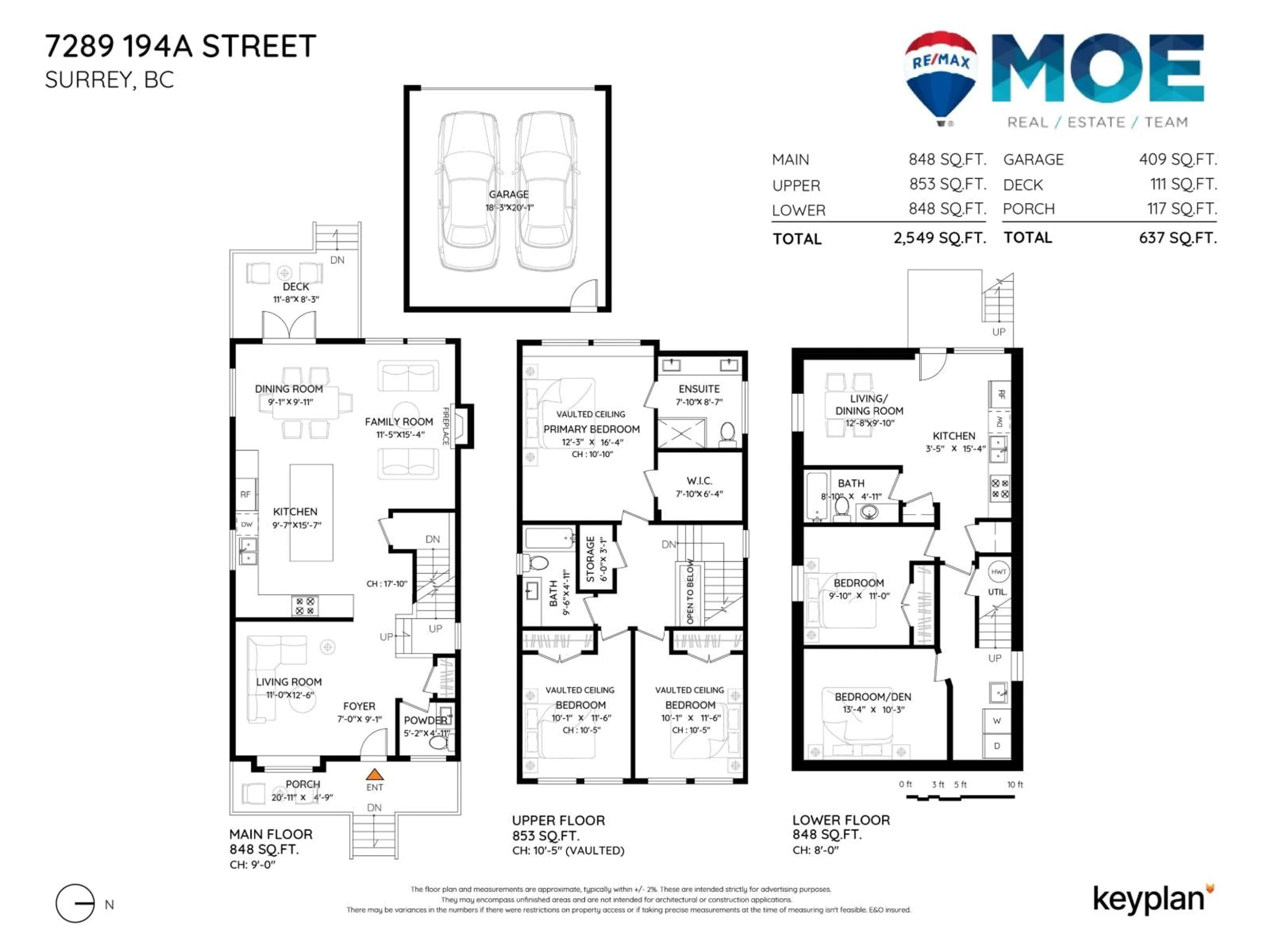 Floor plan for 7289 194A, Surrey British Columbia V4N6K1