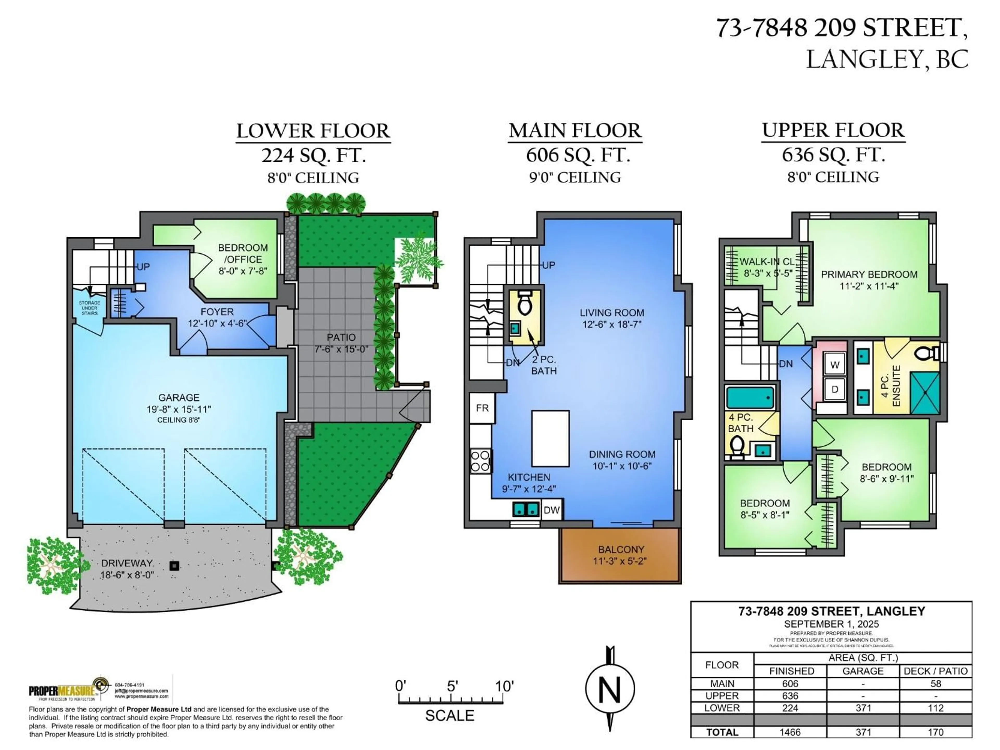 Floor plan for 73 - 7848 209TH, Langley British Columbia V2Y0M4