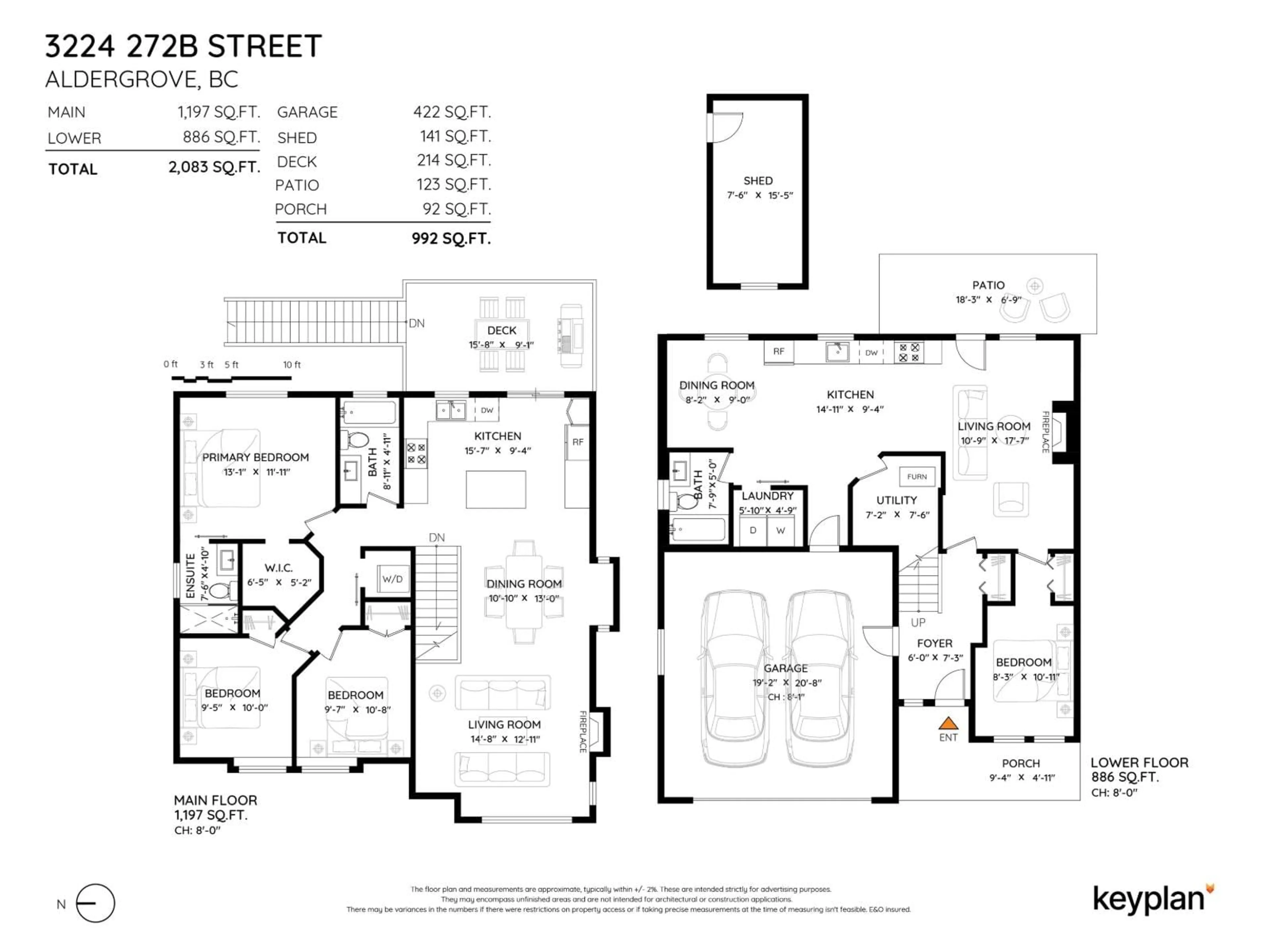 Floor plan for 3224 272B, Langley British Columbia V4W3H8
