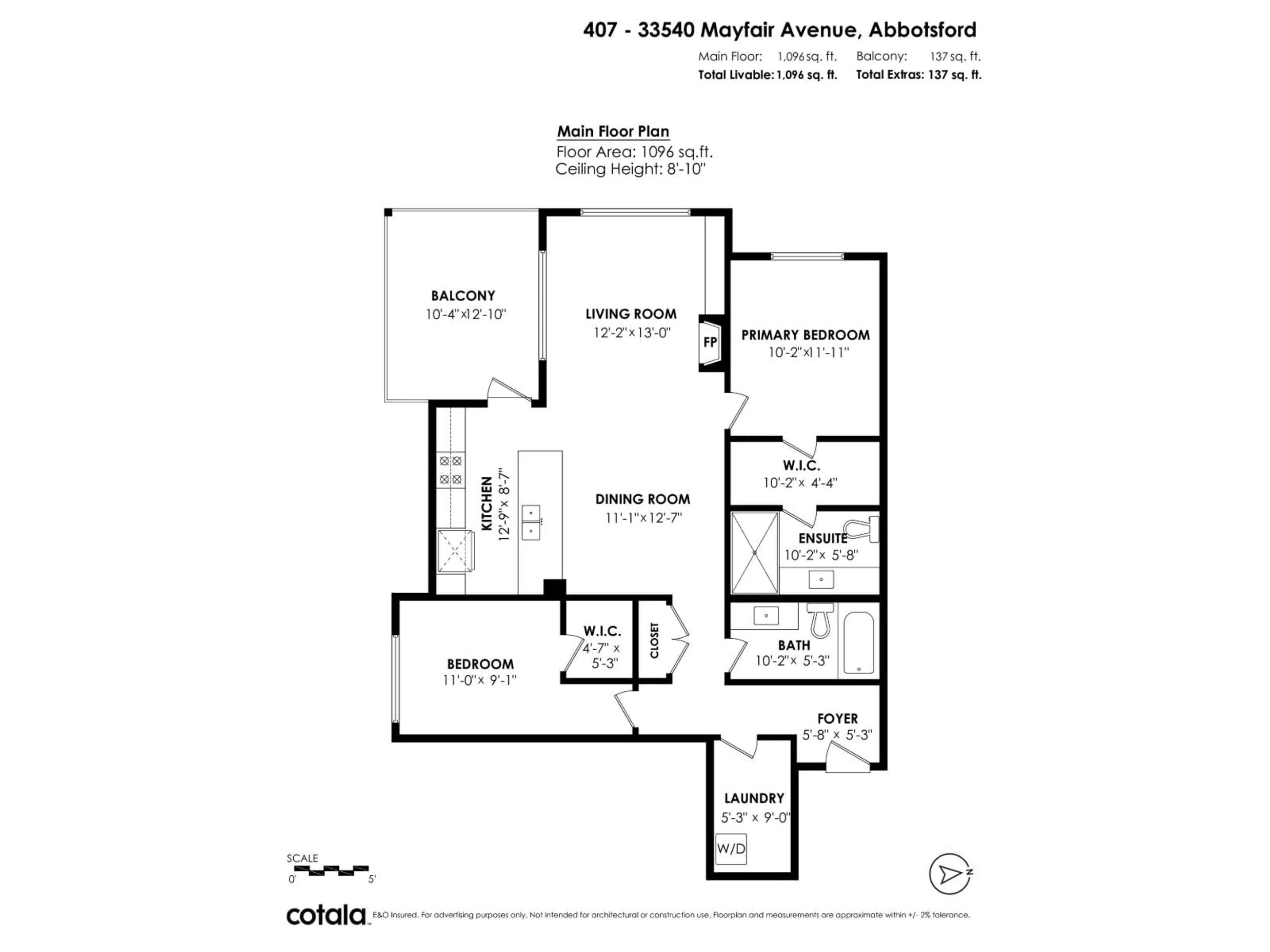 Floor plan for 407 - 33540 MAYFAIR, Abbotsford British Columbia V2S0J3