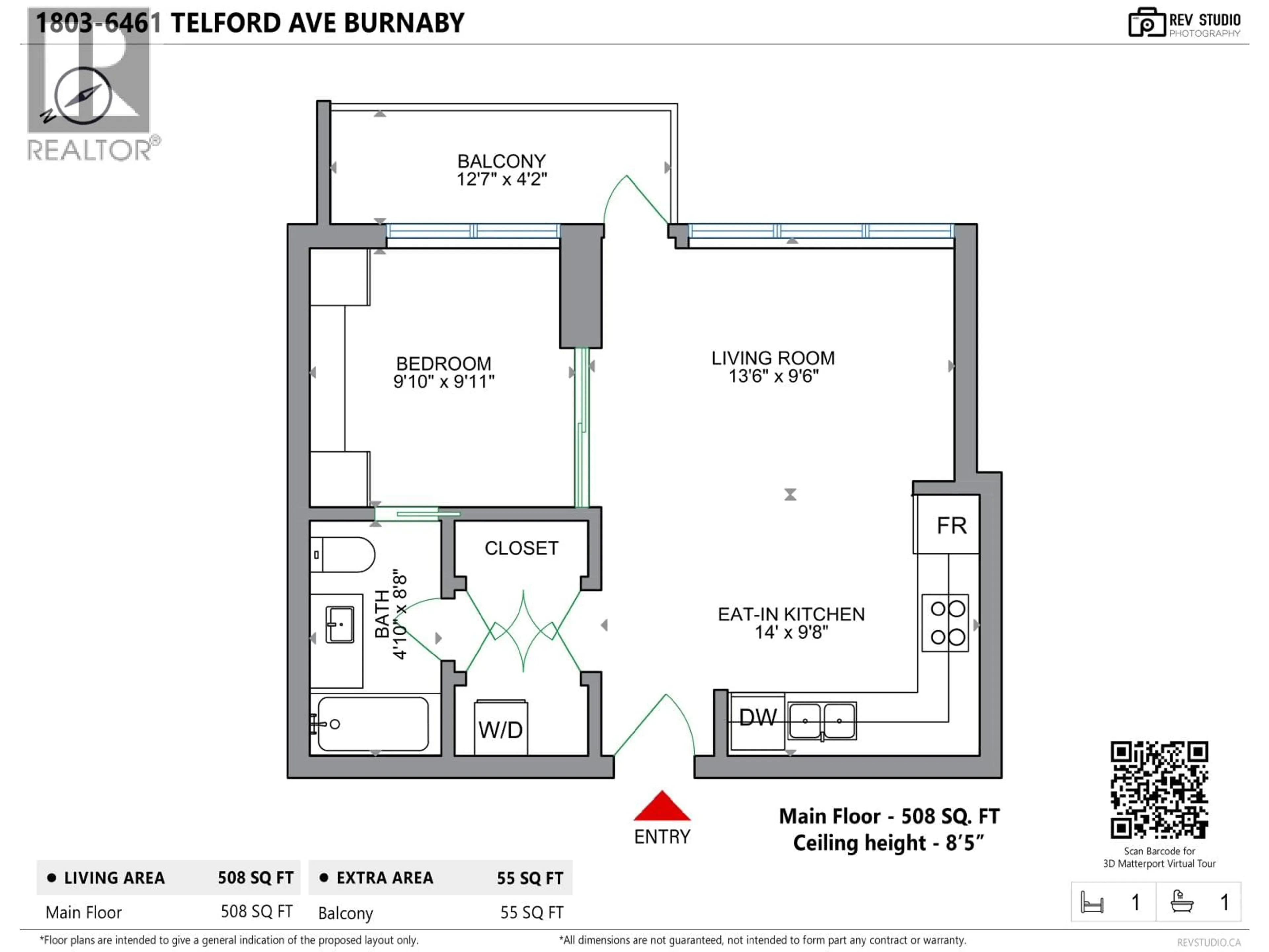 Floor plan for 1803 - 6461 TELFORD AVENUE, Burnaby British Columbia V5H0B7