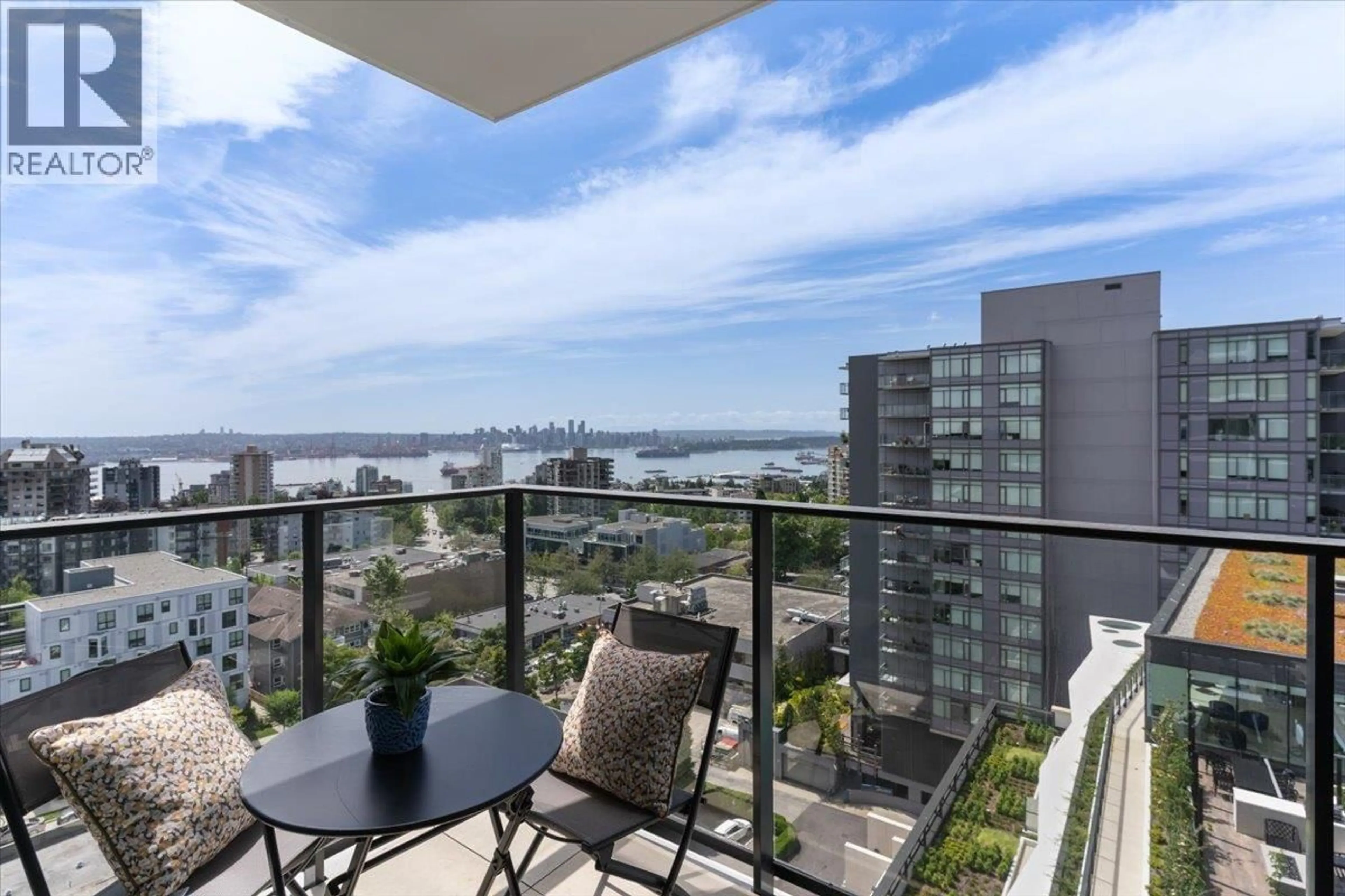 Balcony in the apartment, water/lake/river/ocean view for 1104 - 135 13TH STREET, North Vancouver British Columbia V7L0J8