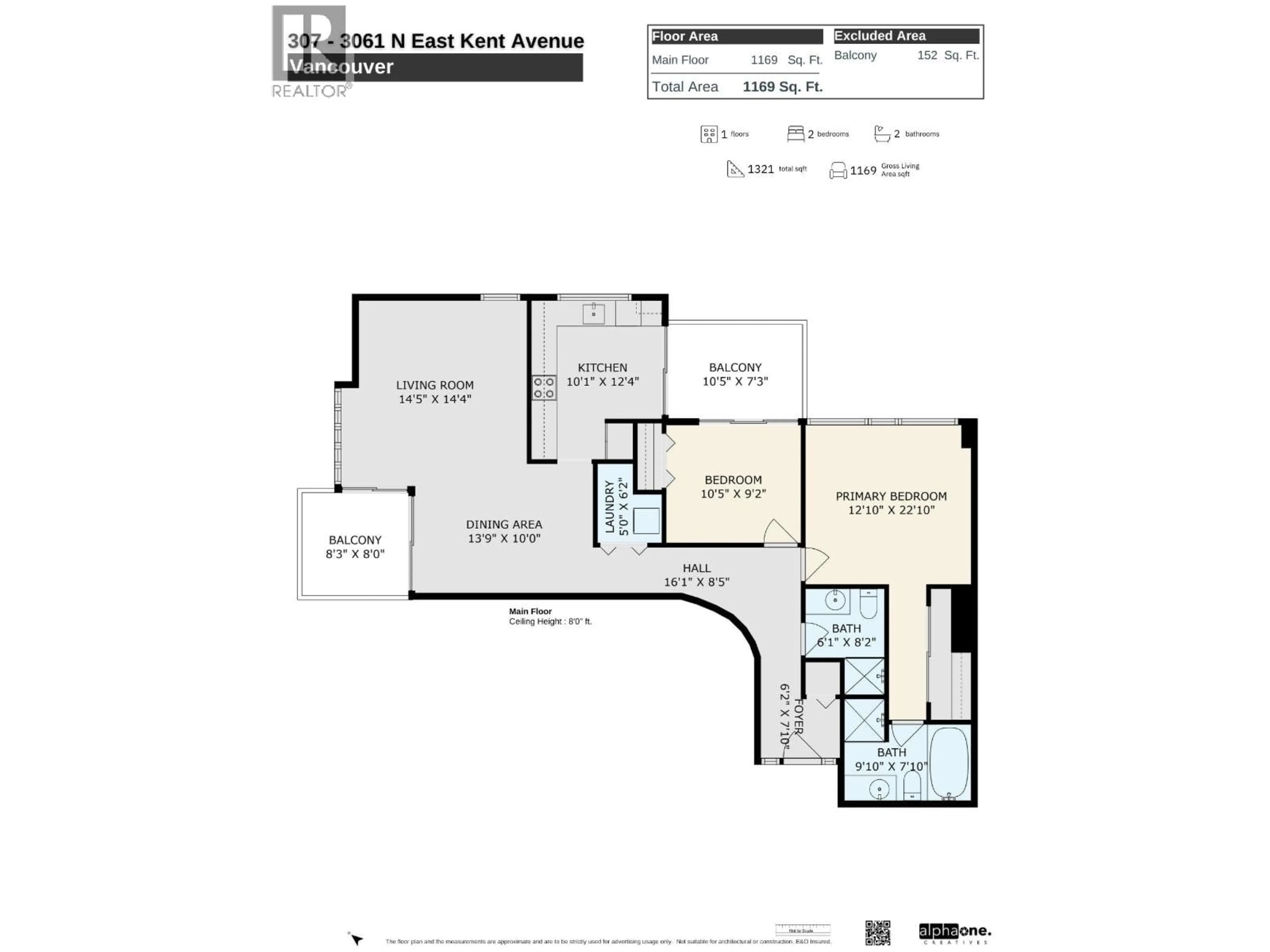 Floor plan for 307 - 3061 KENT AVENUE NORTH, Vancouver British Columbia V5S4P5