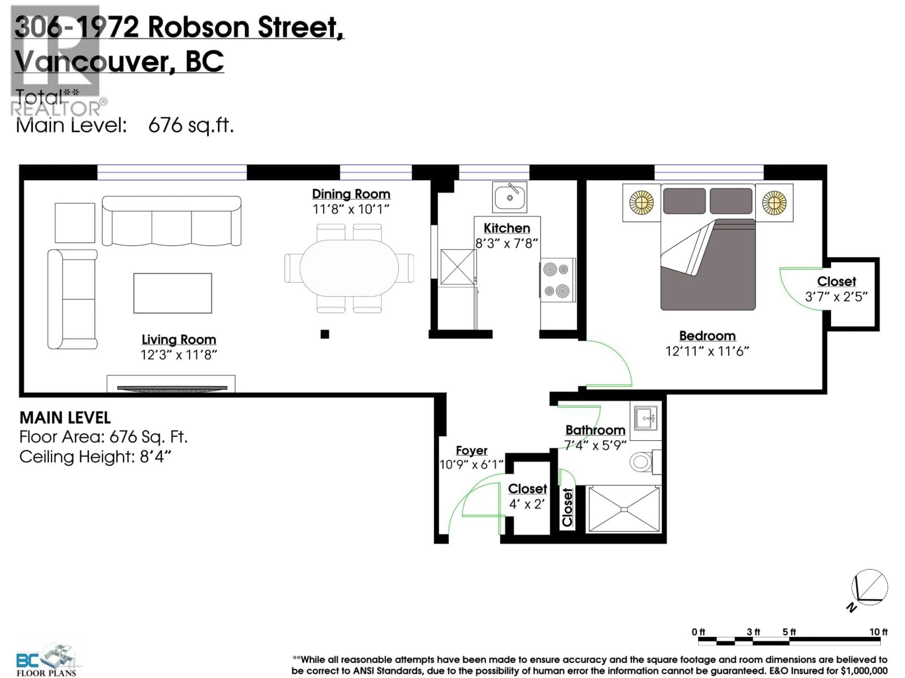 Floor plan for 306 - 1972 ROBSON STREET, Vancouver British Columbia V6G1E8