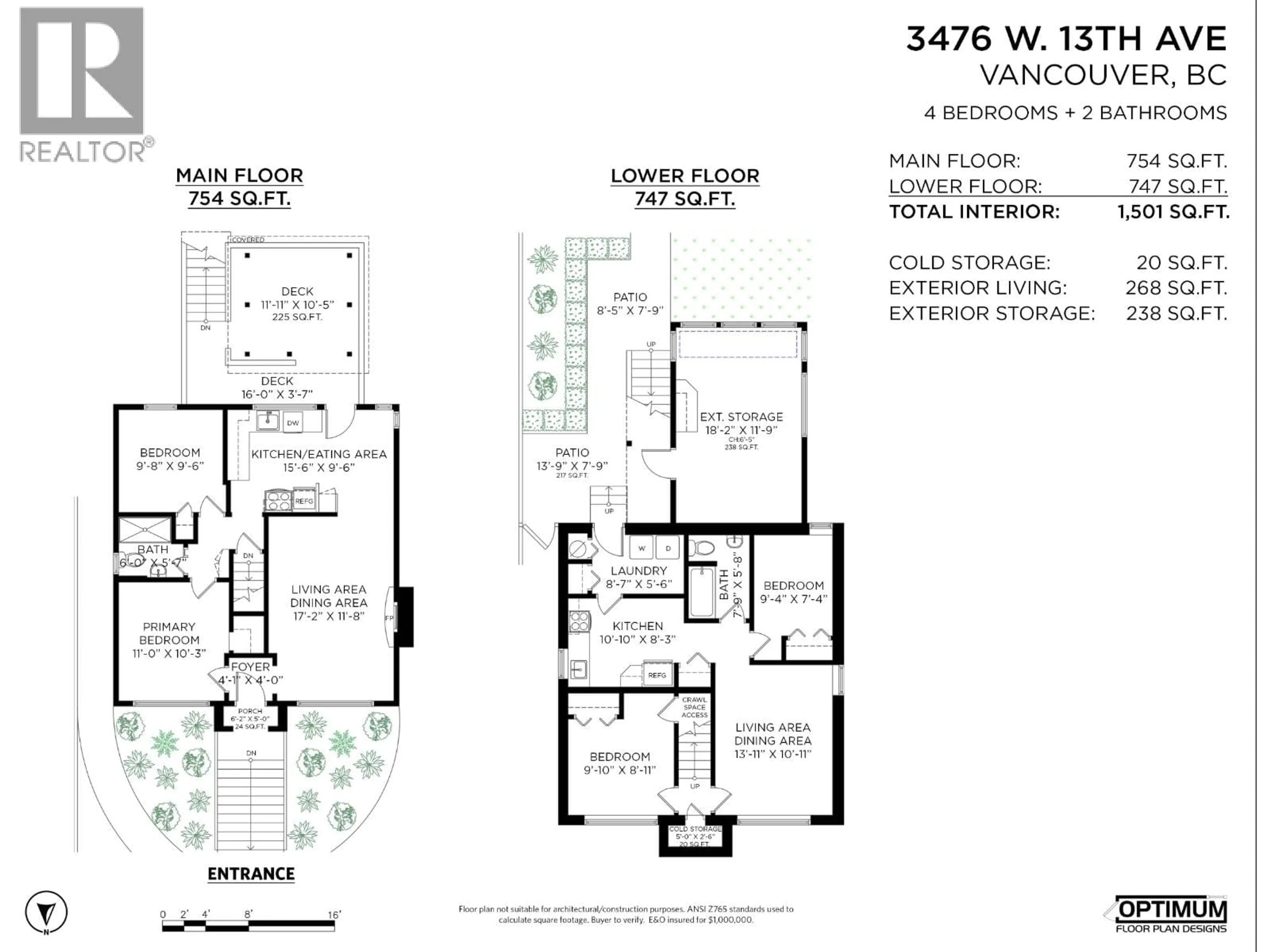 Floor plan for 3476 13TH AVENUE, Vancouver British Columbia V6R2S1
