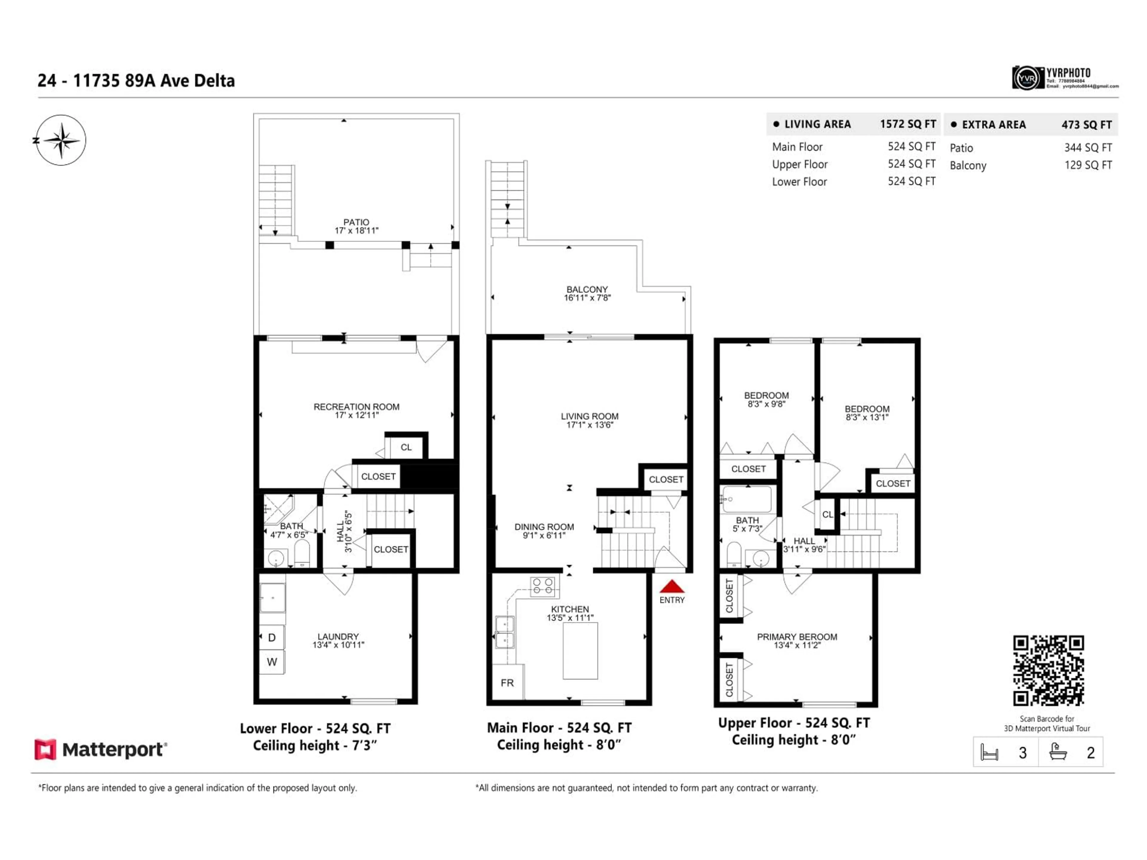 Floor plan for 24 - 11735 89A, Delta British Columbia V4C3G8