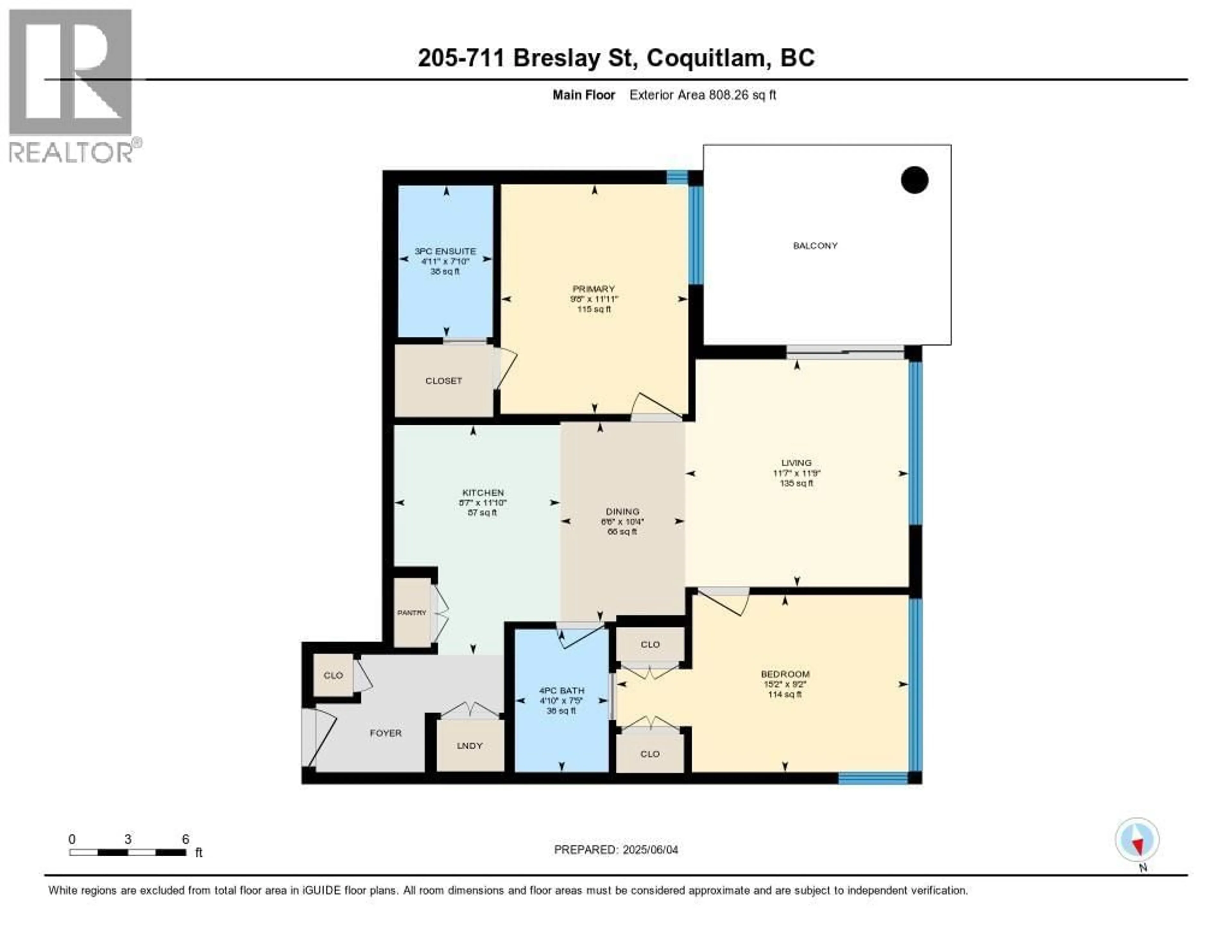 Floor plan for 205 - 711 BRESLAY STREET, Coquitlam British Columbia V3J0G7