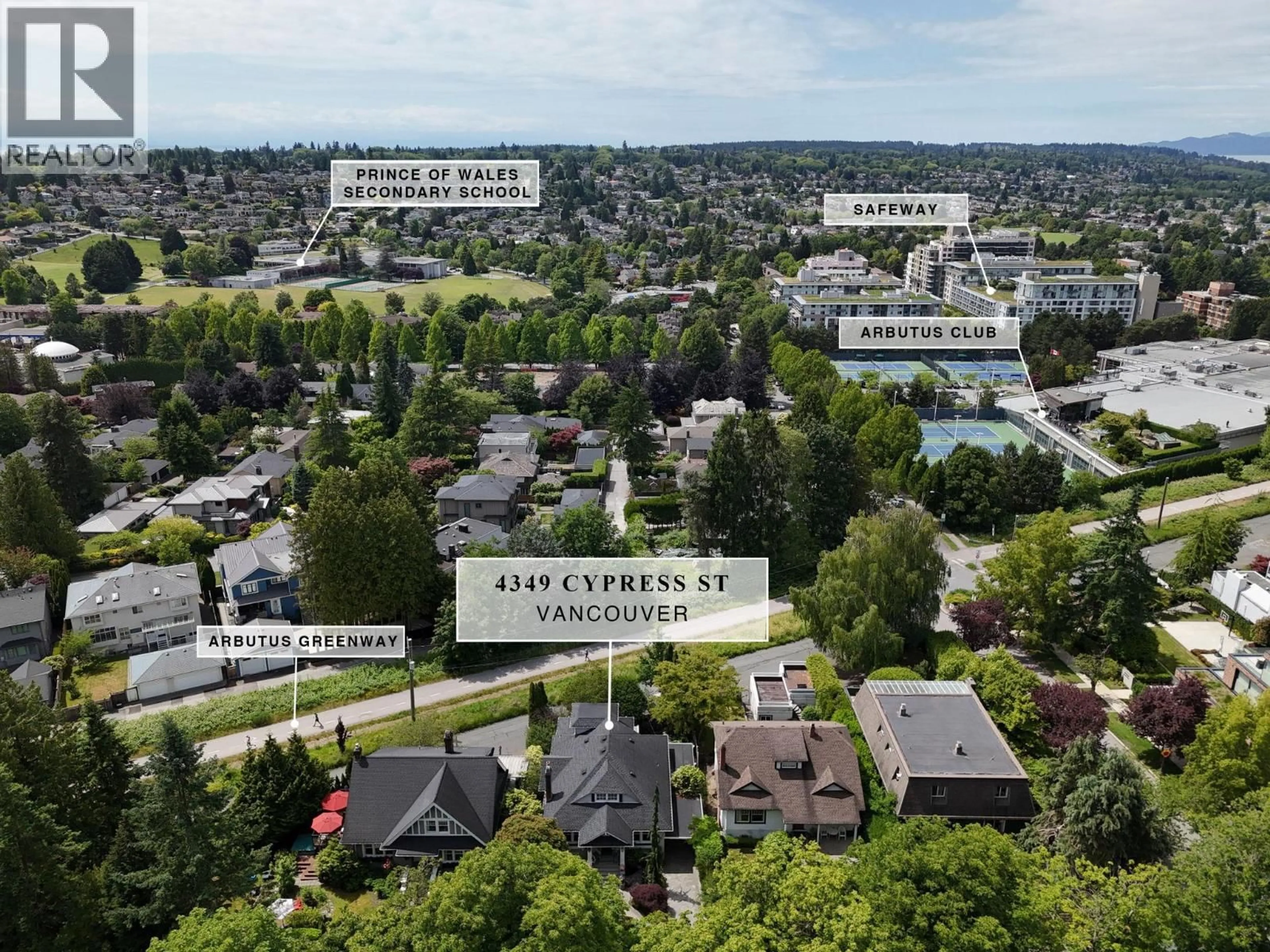 A pic from outside/outdoor area/front of a property/back of a property/a pic from drone, street for 4349 CYPRESS STREET, Vancouver British Columbia V6J3P9