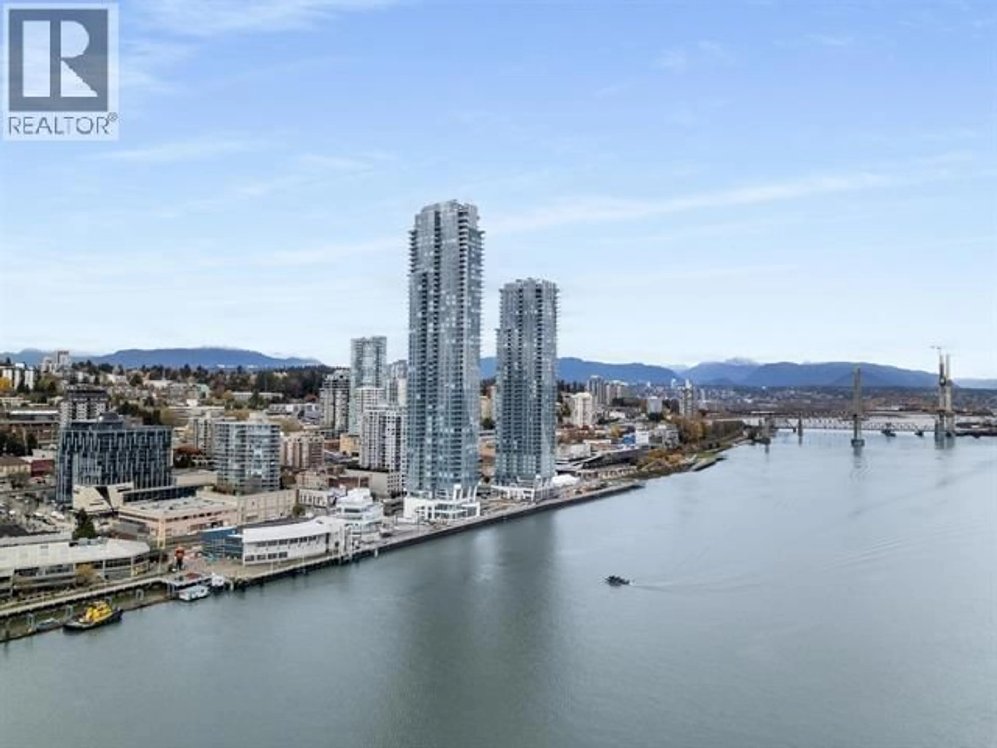 A pic from outside/outdoor area/front of a property/back of a property/a pic from drone, water/lake/river/ocean view for 4101 - 680 QUAYSIDE DRIVE, New Westminster British Columbia V3M0P2