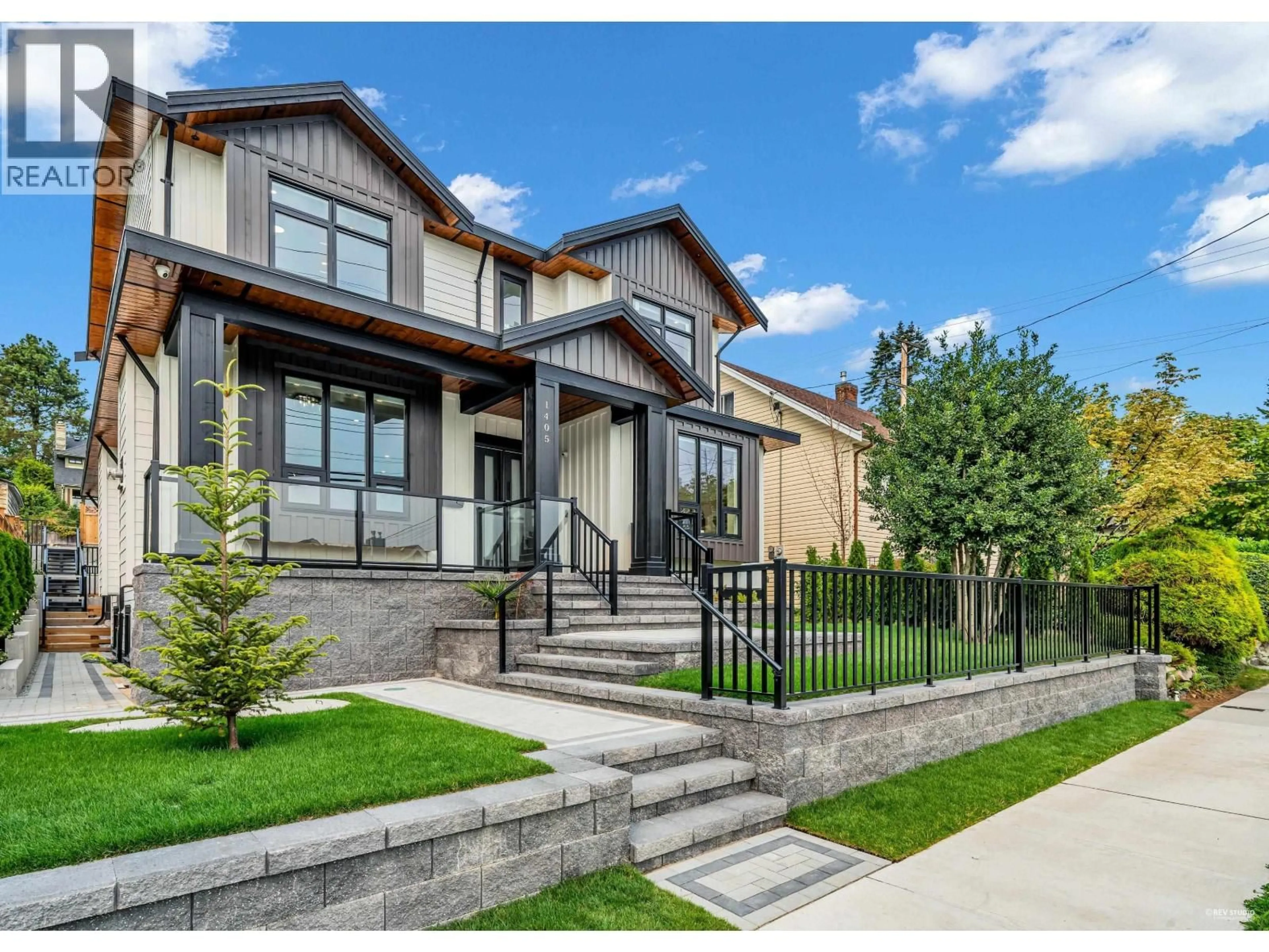 Home with brick exterior material, street for 1405 EIGHTH AVENUE, New Westminster British Columbia V3M2S3