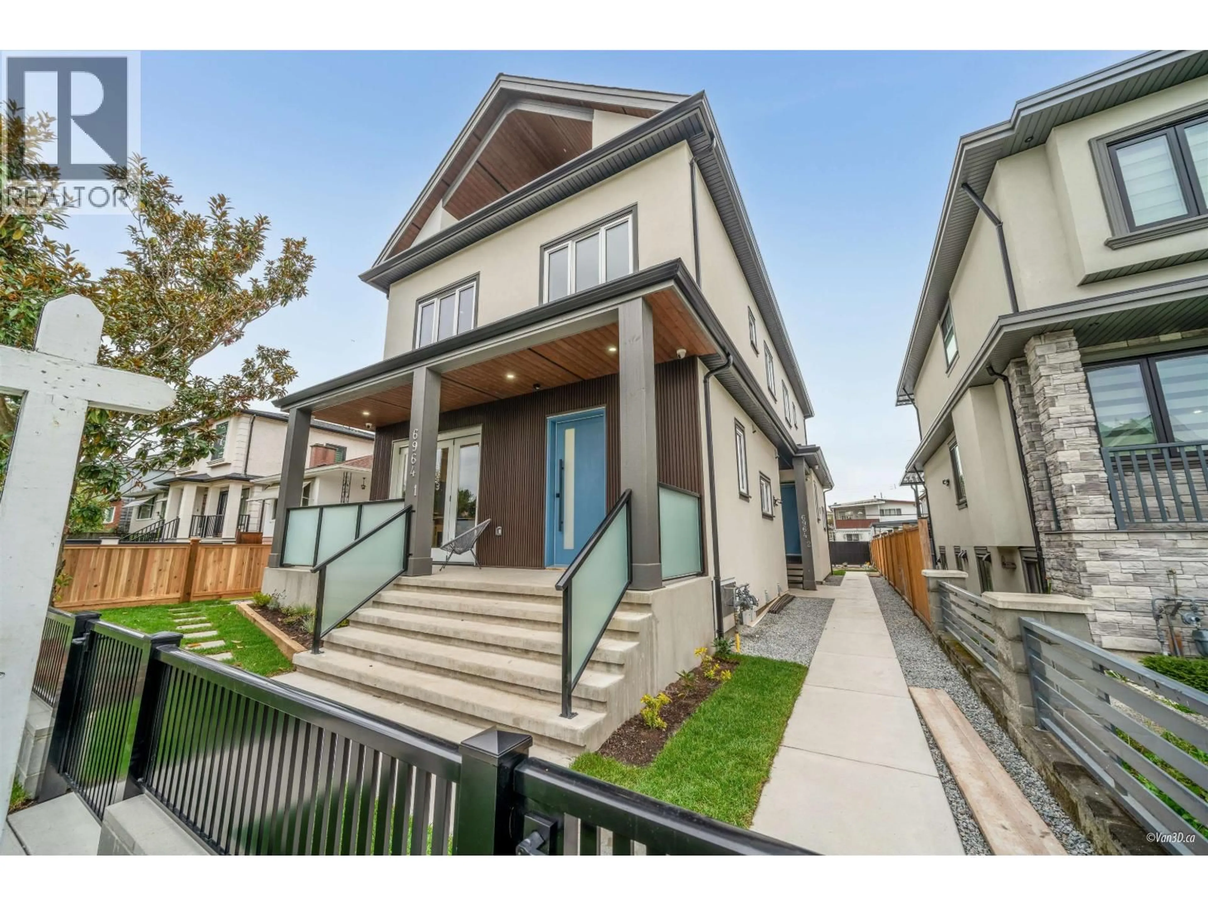 Home with vinyl exterior material, street for 2 - 6964 INVERNESS STREET, Vancouver British Columbia V5X4G5