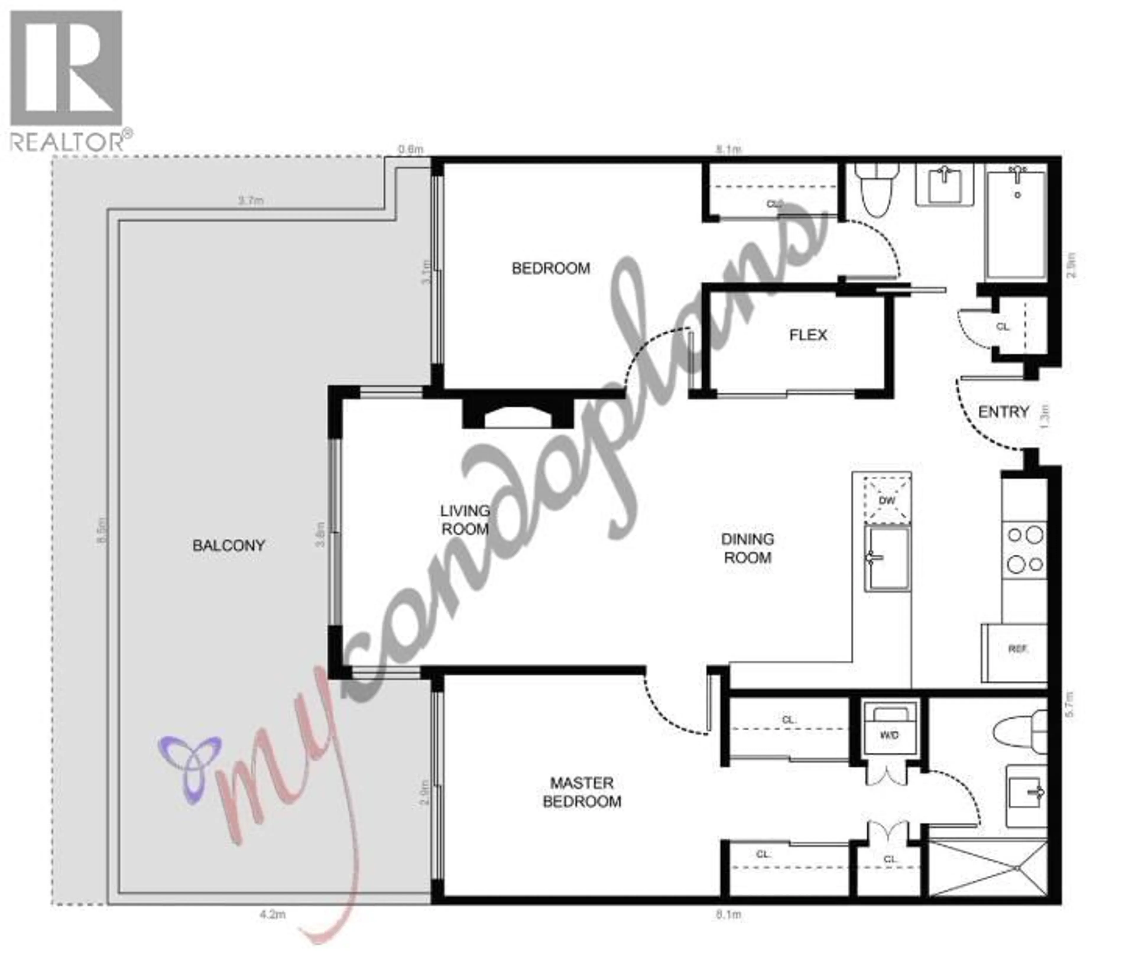 Floor plan for 223 - 3333 MAIN STREET, Vancouver British Columbia V5V3M8
