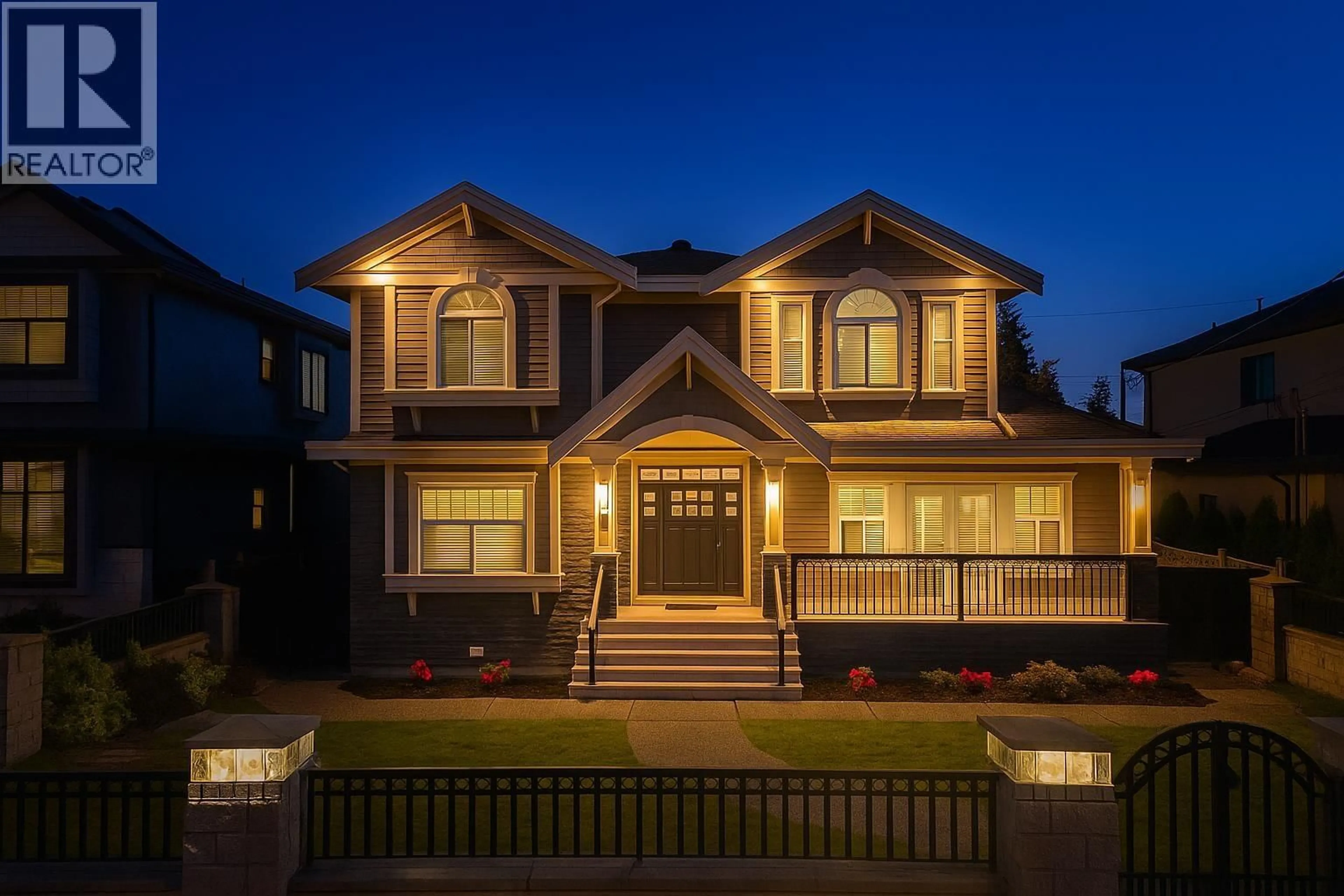 Home with vinyl exterior material, street for 8588 ARMSTRONG AVENUE, Burnaby British Columbia V3N2H5