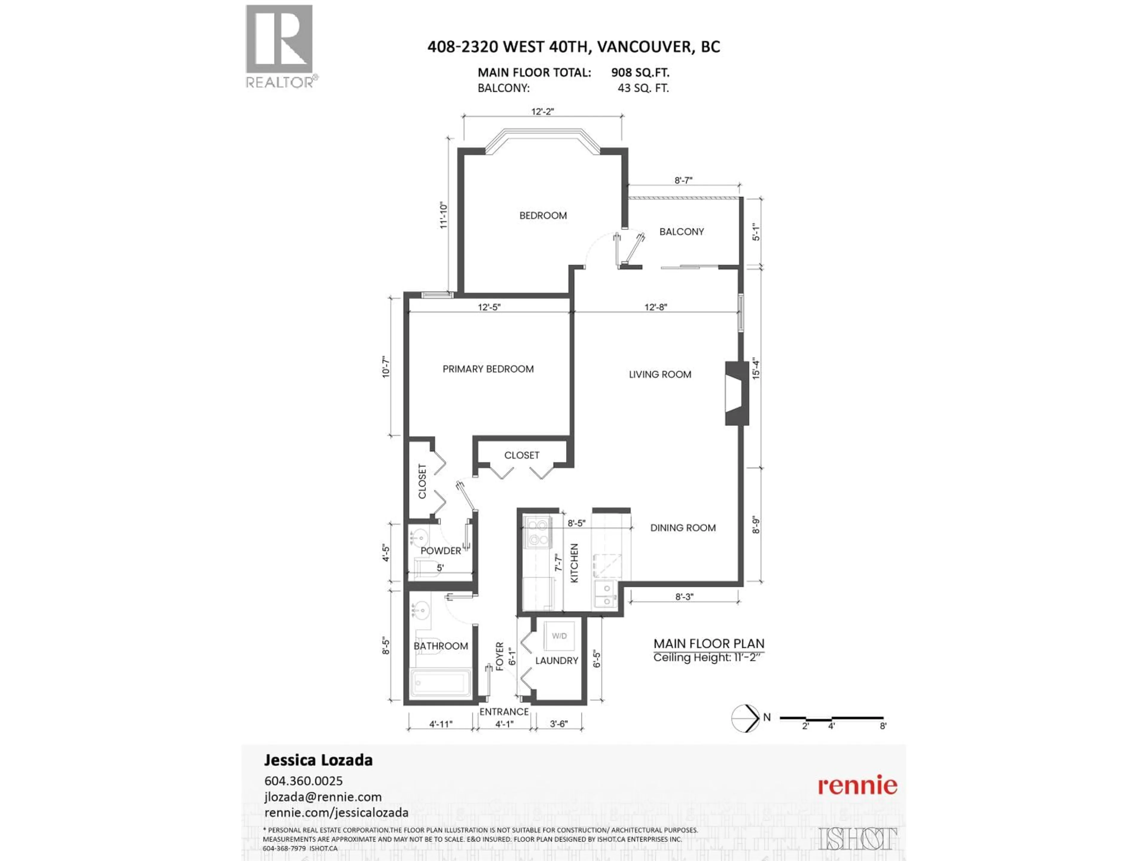Floor plan for 408 - 2320 40TH AVENUE, Vancouver British Columbia V6M4H6