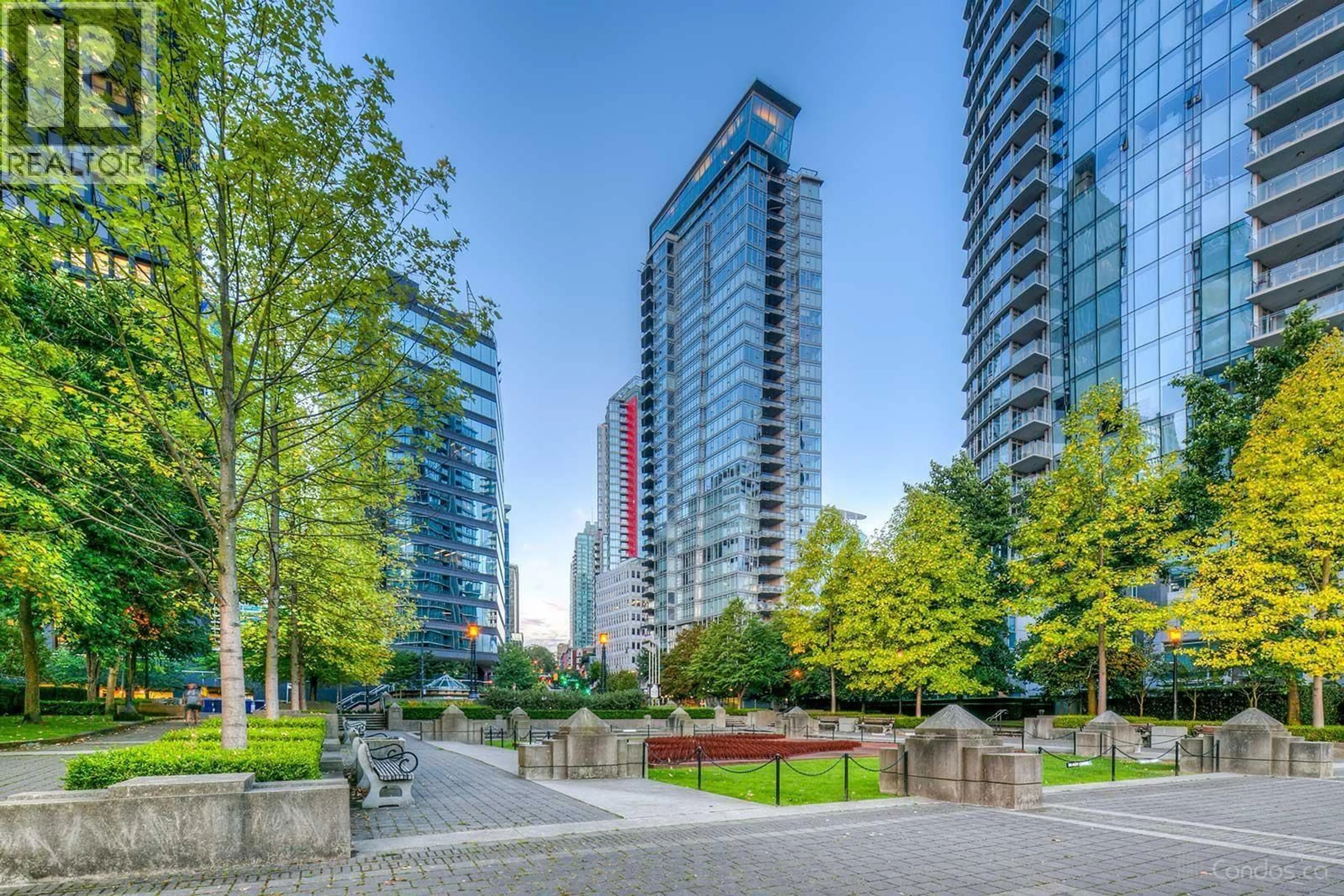 Patio, city buildings view from balcony for 1702 - 1205 HASTINGS STREET, Vancouver British Columbia V6E4T7