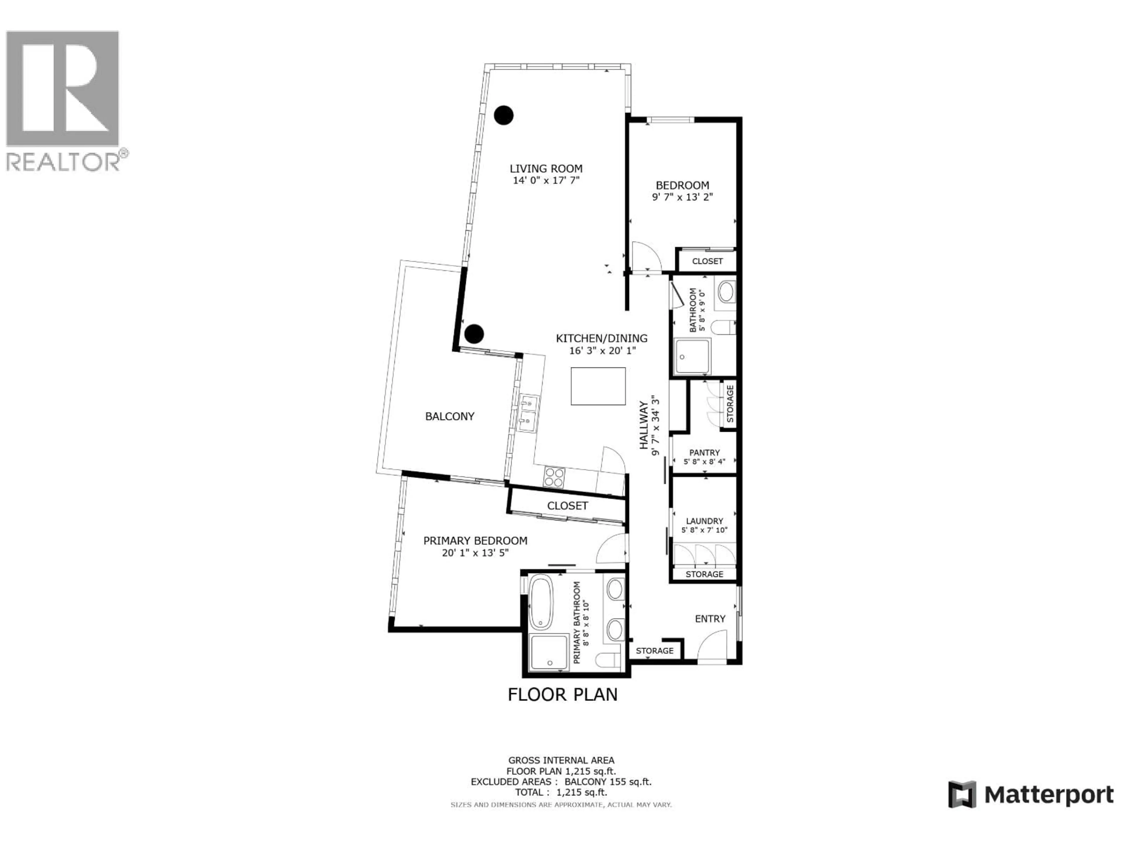 Floor plan for 1702 - 1205 HASTINGS STREET, Vancouver British Columbia V6E4T7