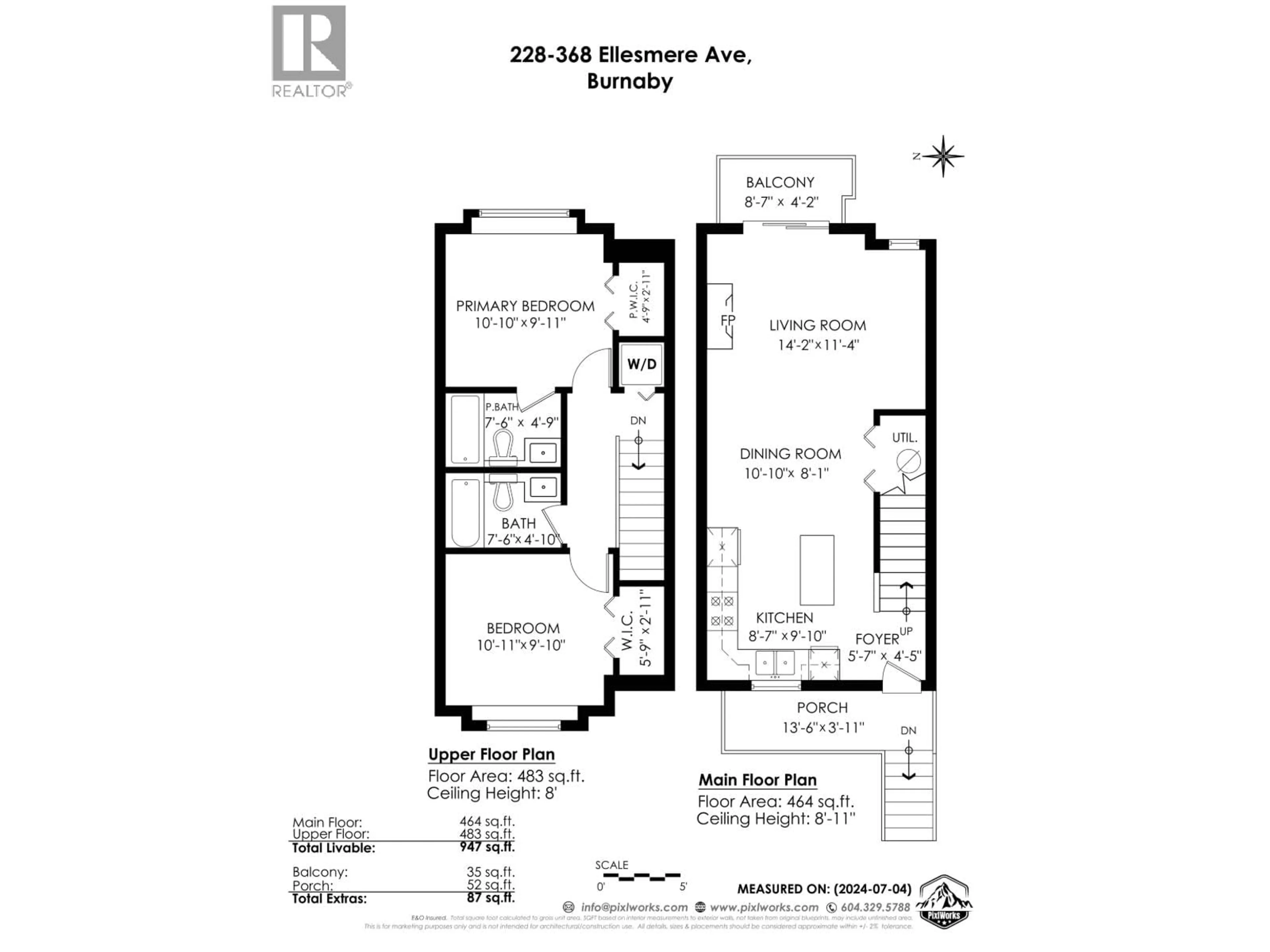 Floor plan for 228 - 368 ELLESMERE AVENUE, Burnaby British Columbia V5B3S9
