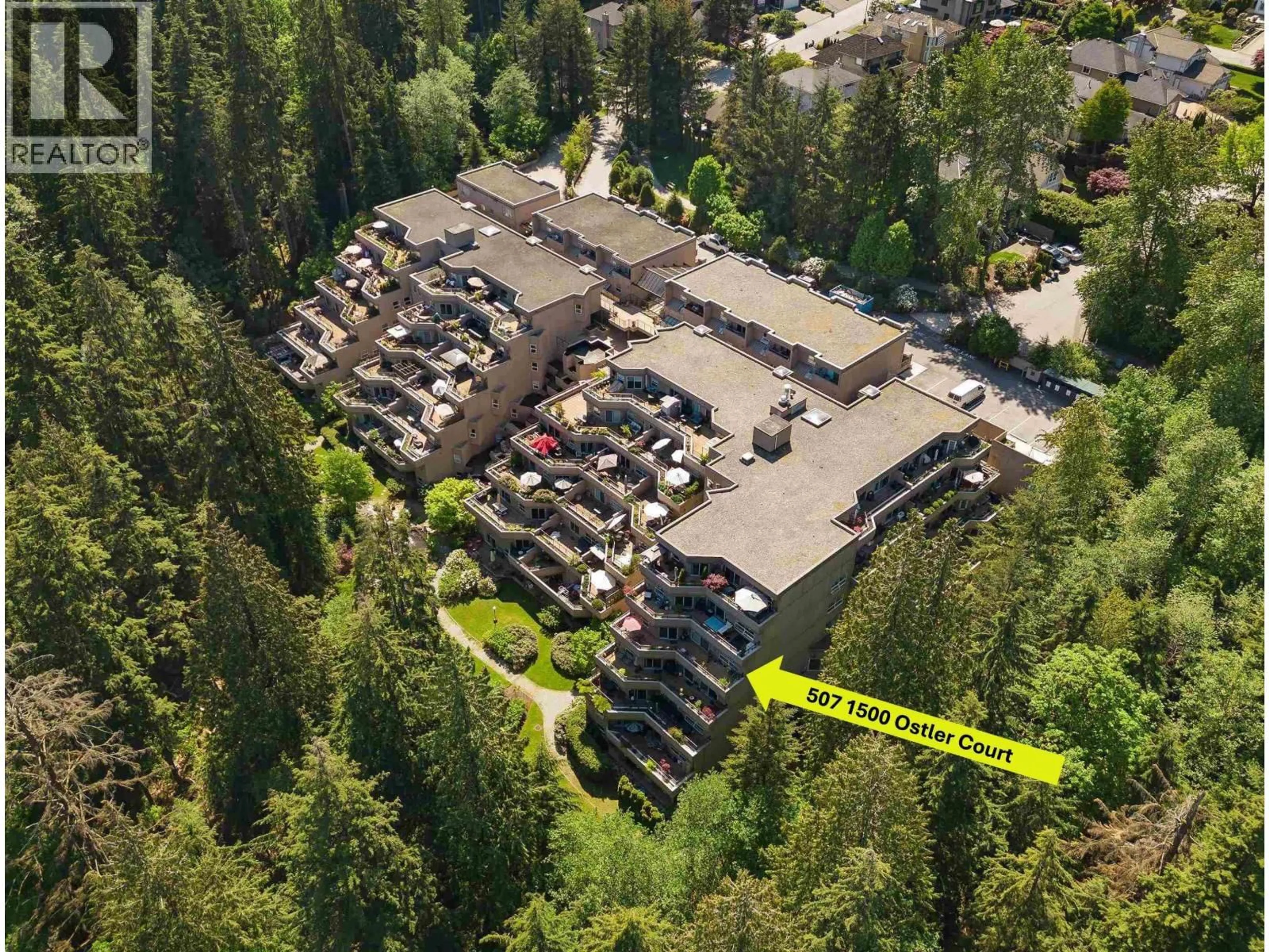 A pic from outside/outdoor area/front of a property/back of a property/a pic from drone, mountain view for 507 - 1500 OSTLER COURT, North Vancouver British Columbia V7G2S2