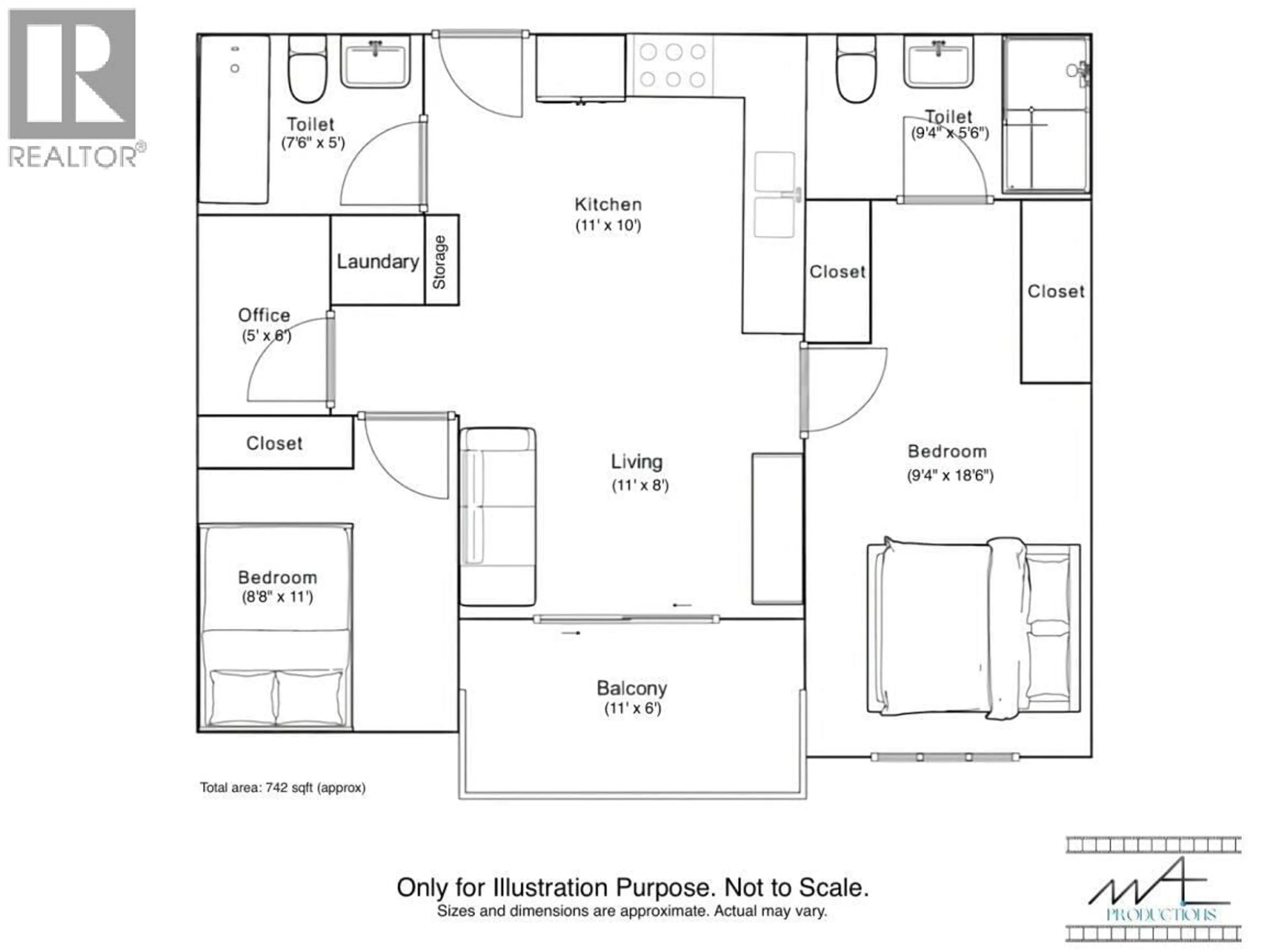 Floor plan for 216 - 8181 CHESTER STREET, Vancouver British Columbia V5X0J9