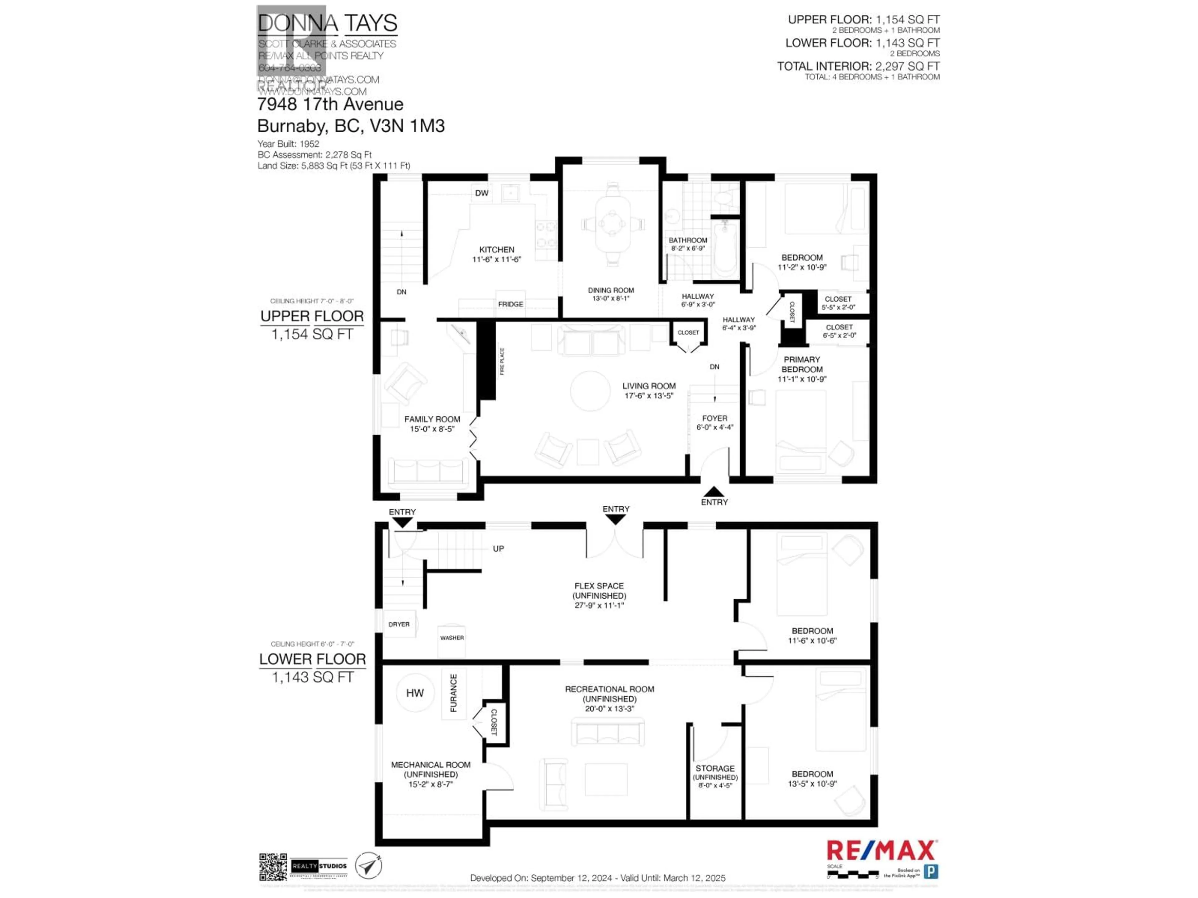 Floor plan for 7948 17TH AVENUE, Burnaby British Columbia V3N1M3