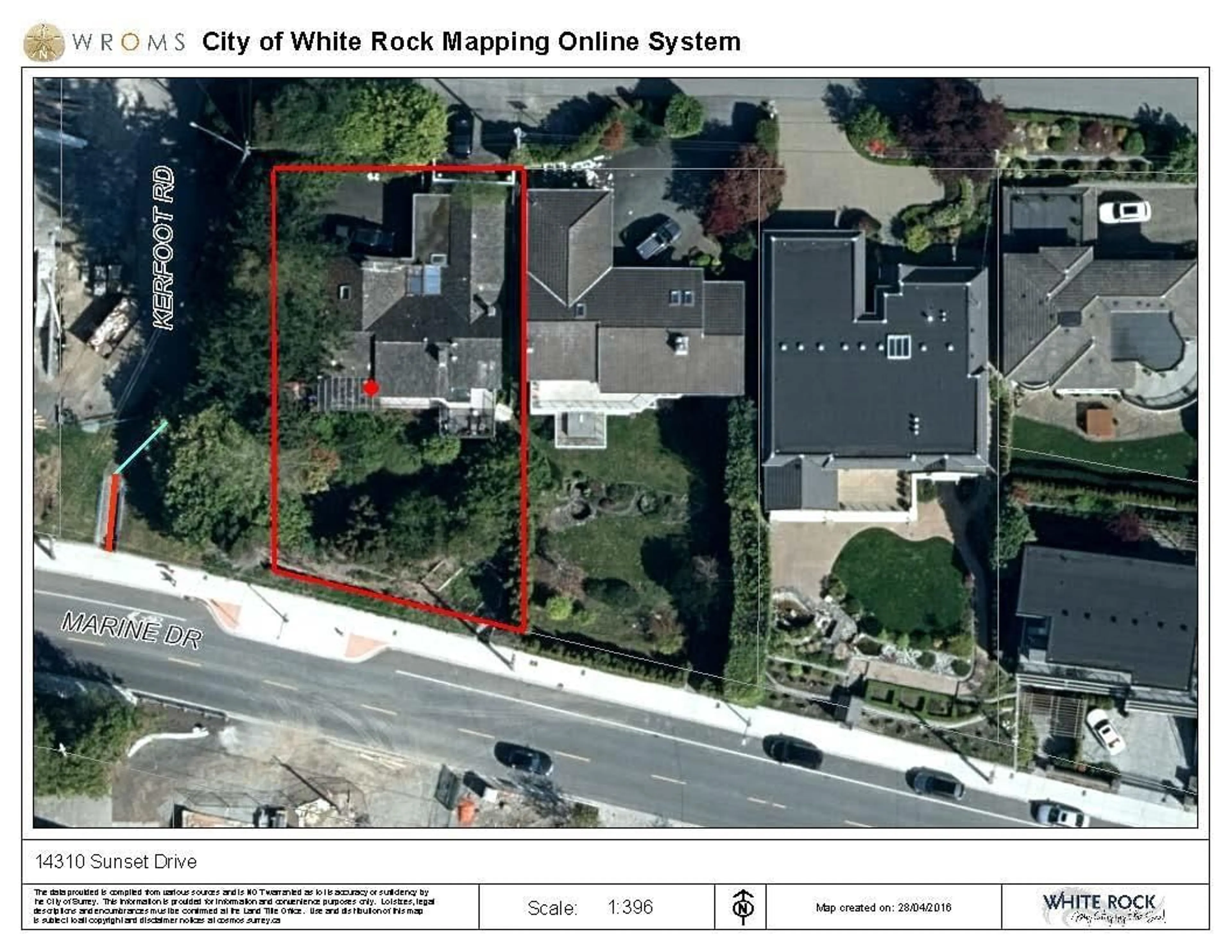 Picture of a map for 14310 SUNSET, White Rock British Columbia V4B2V5