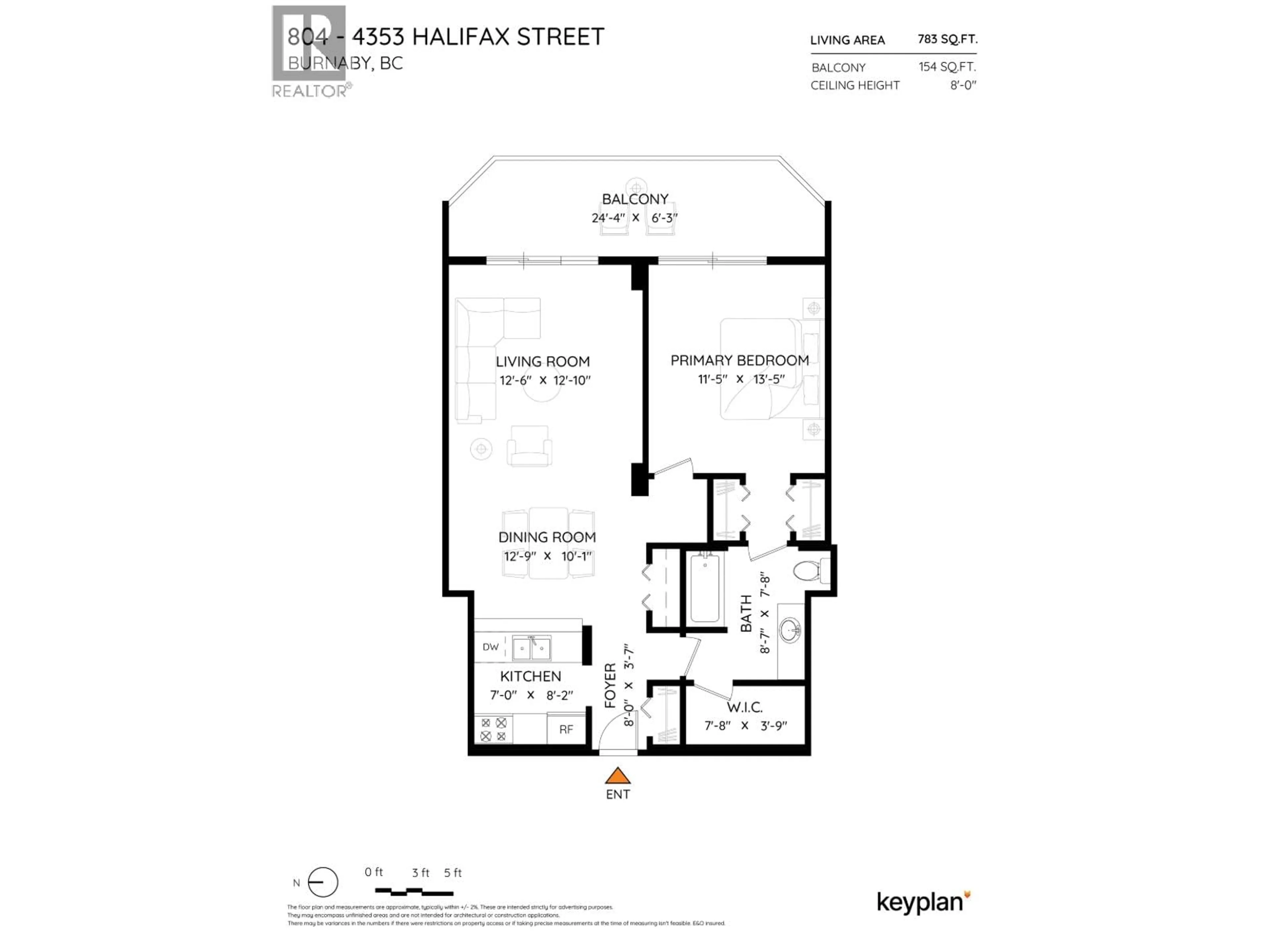 Floor plan for 804 - 4353 HALIFAX STREET, Burnaby British Columbia V5C5Z4