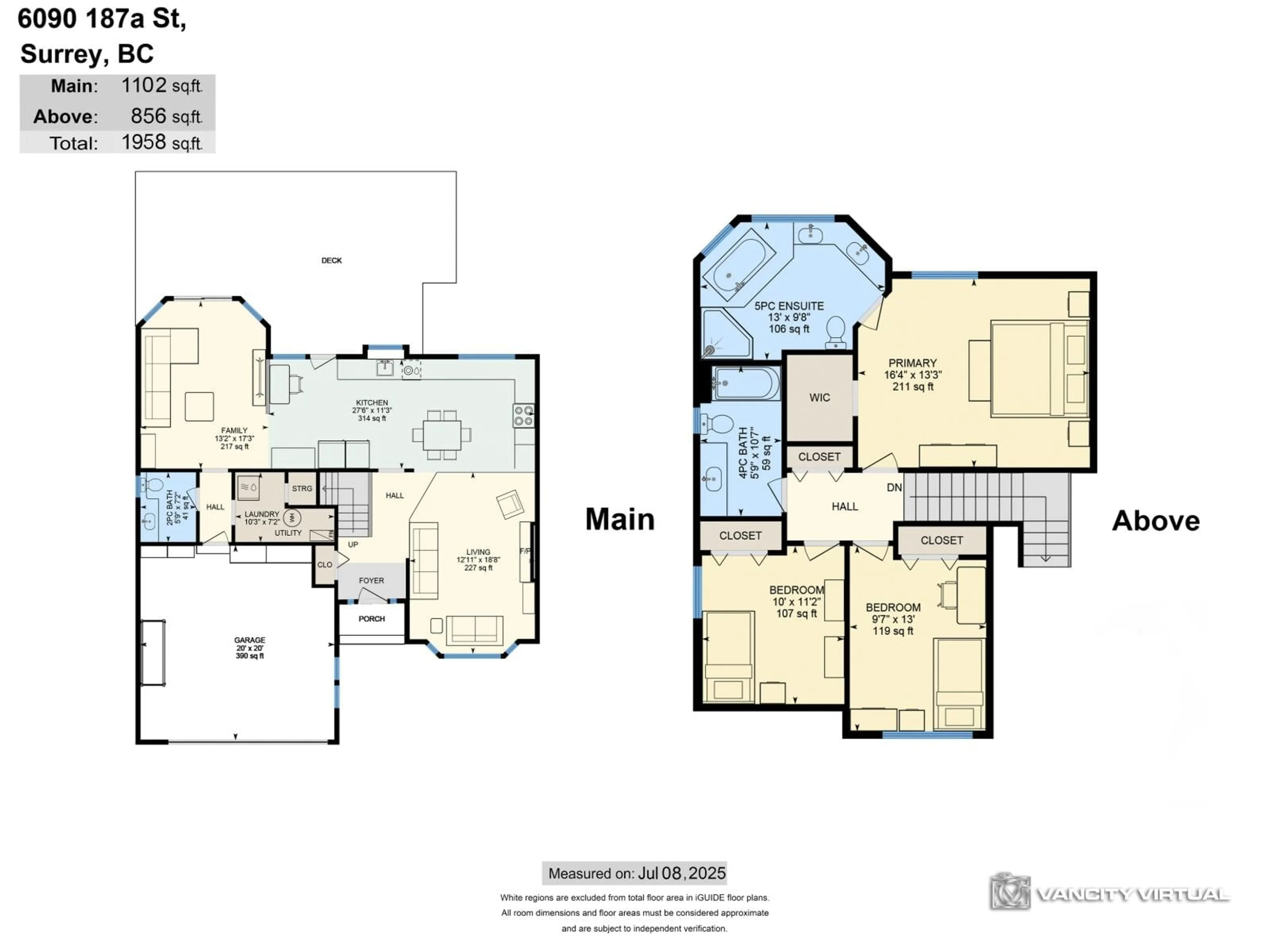 Floor plan for 6090 187A, Surrey British Columbia V3S7R6