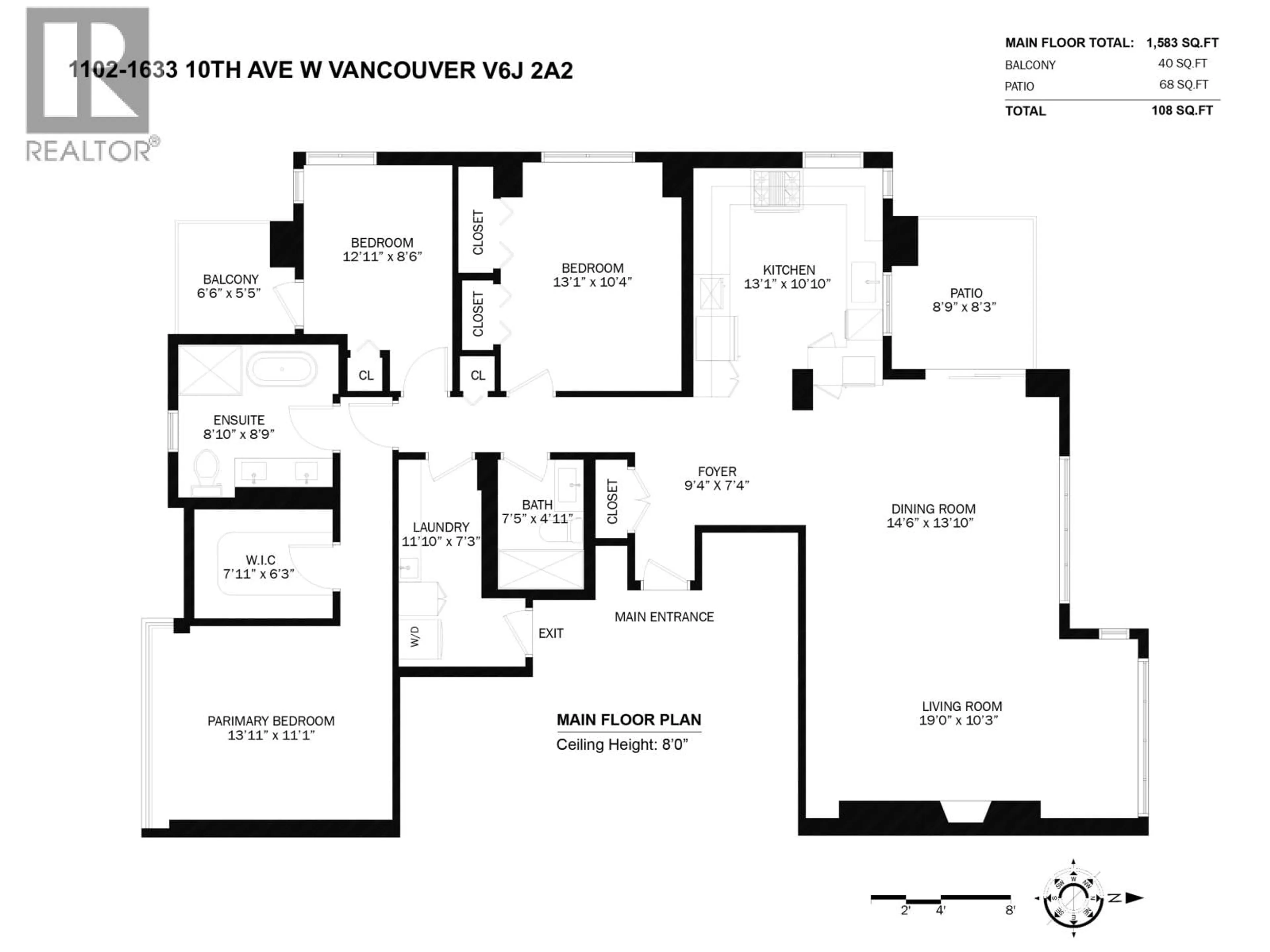 Floor plan for 1102 - 1633 10TH AVENUE, Vancouver British Columbia V6J2A2