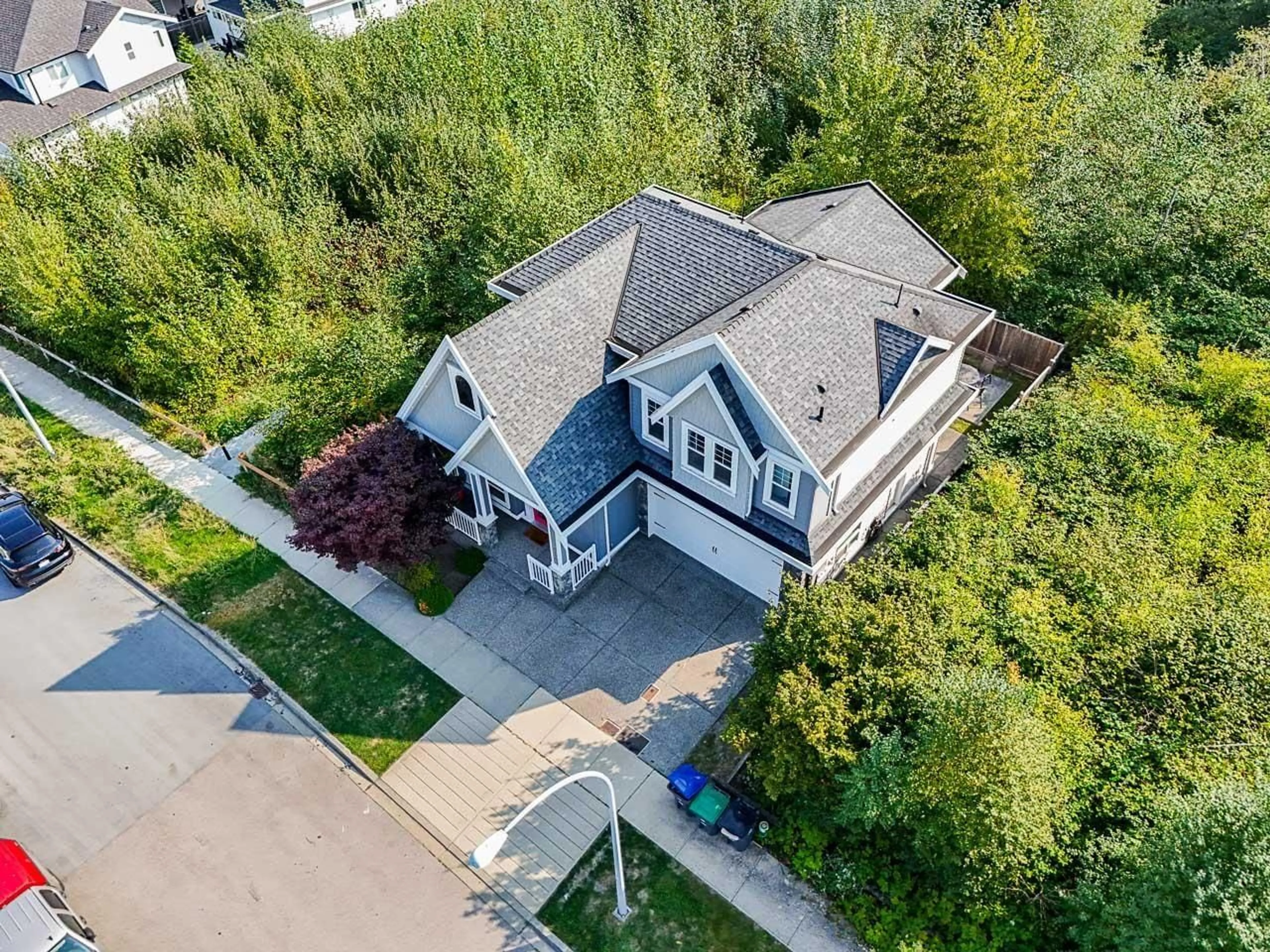 A pic from outside/outdoor area/front of a property/back of a property/a pic from drone, street for 6158 143, Surrey British Columbia V3X0E5