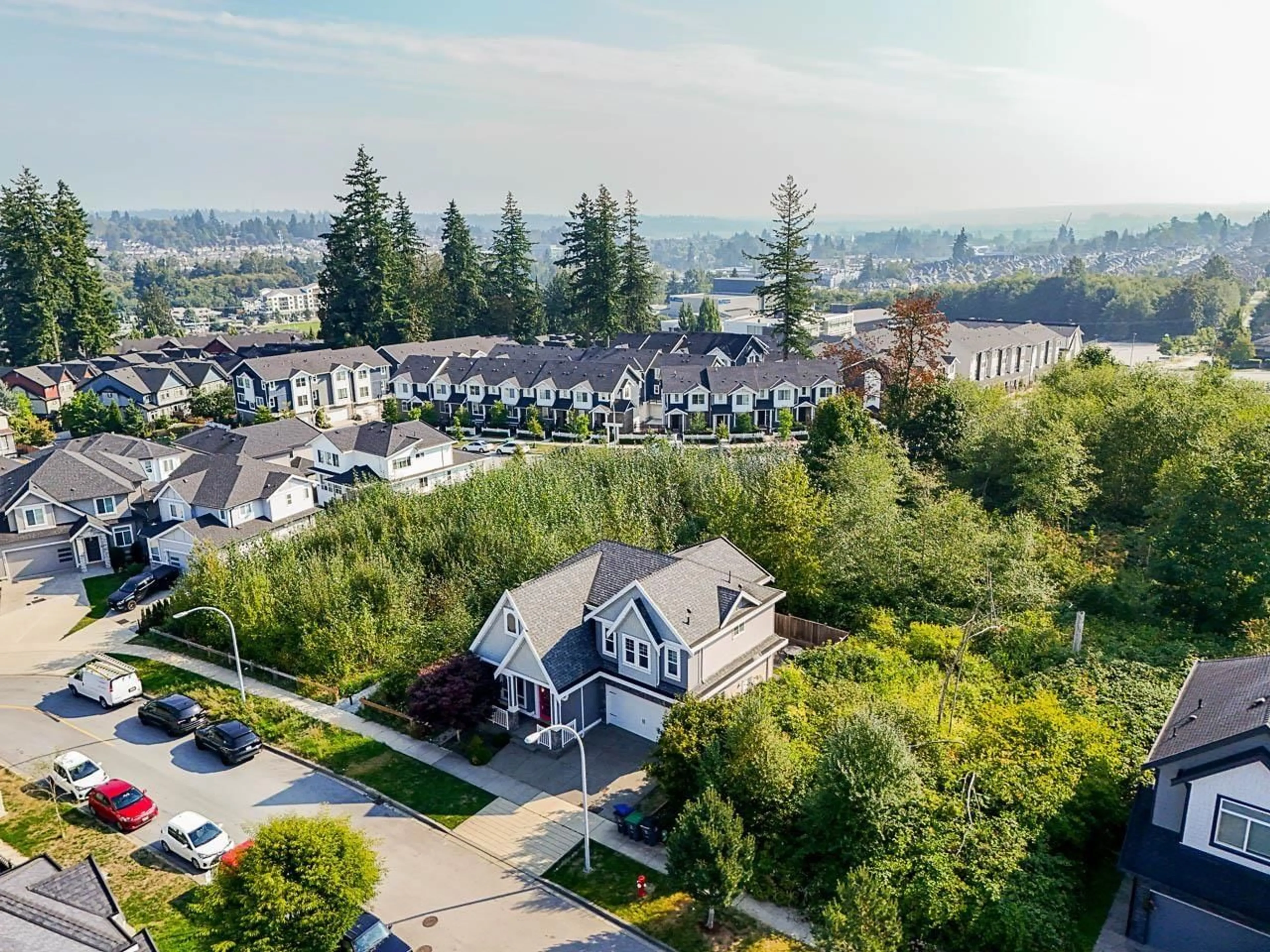 A pic from outside/outdoor area/front of a property/back of a property/a pic from drone, mountain view for 6158 143, Surrey British Columbia V3X0E5