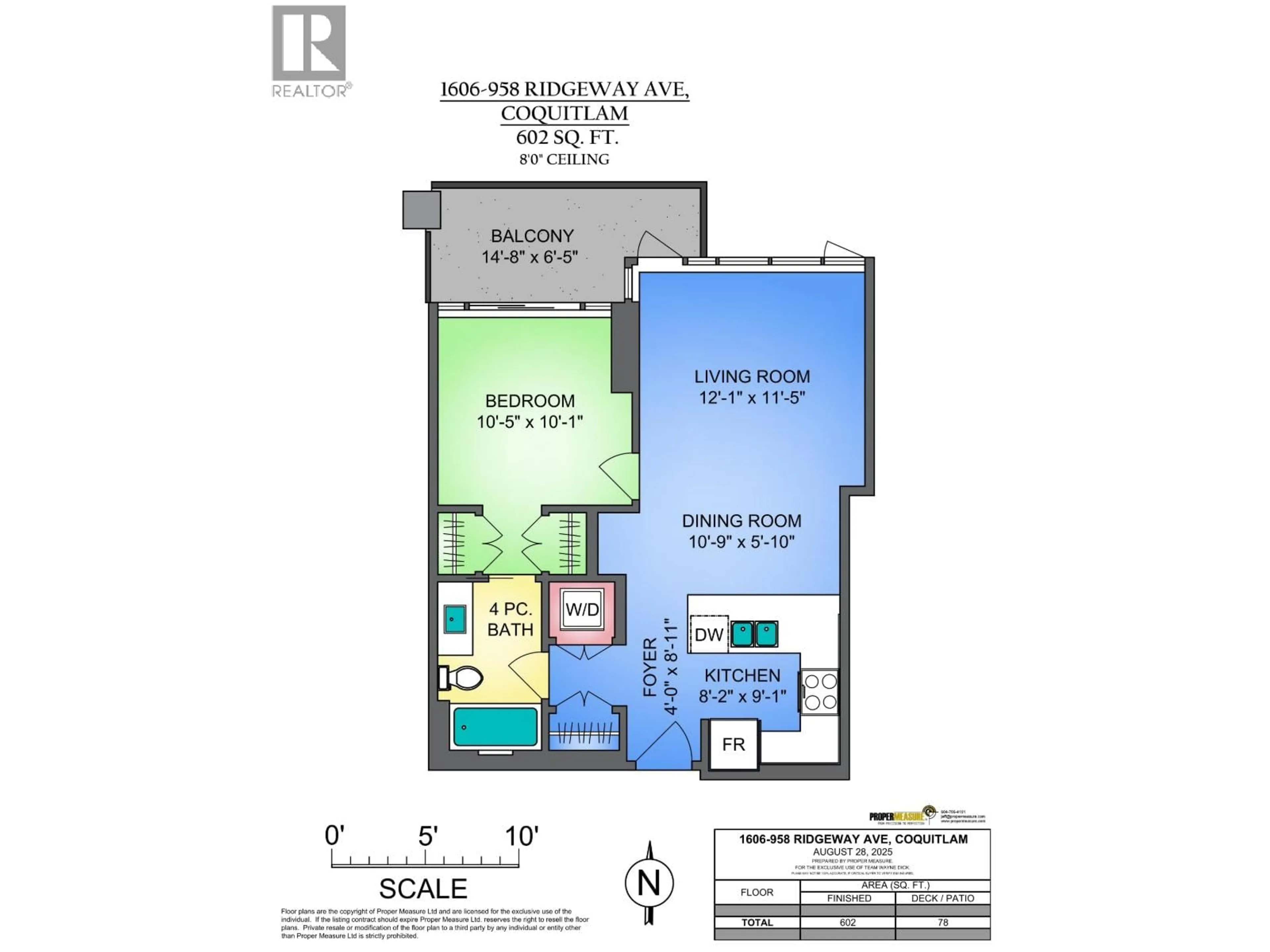 Floor plan for 1606 - 958 RIDGEWAY AVENUE, Coquitlam British Columbia V3K0C5