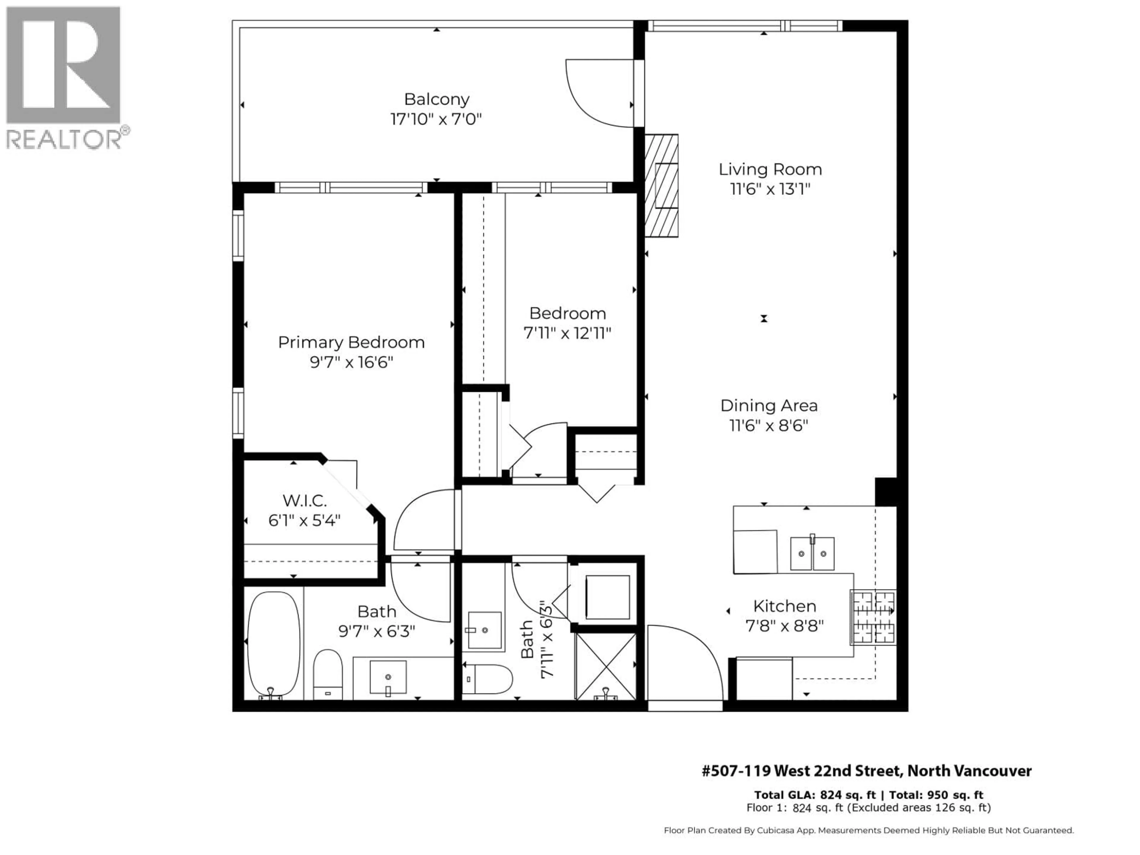 Floor plan for 507 - 119 22ND STREET, North Vancouver British Columbia V7M0B4