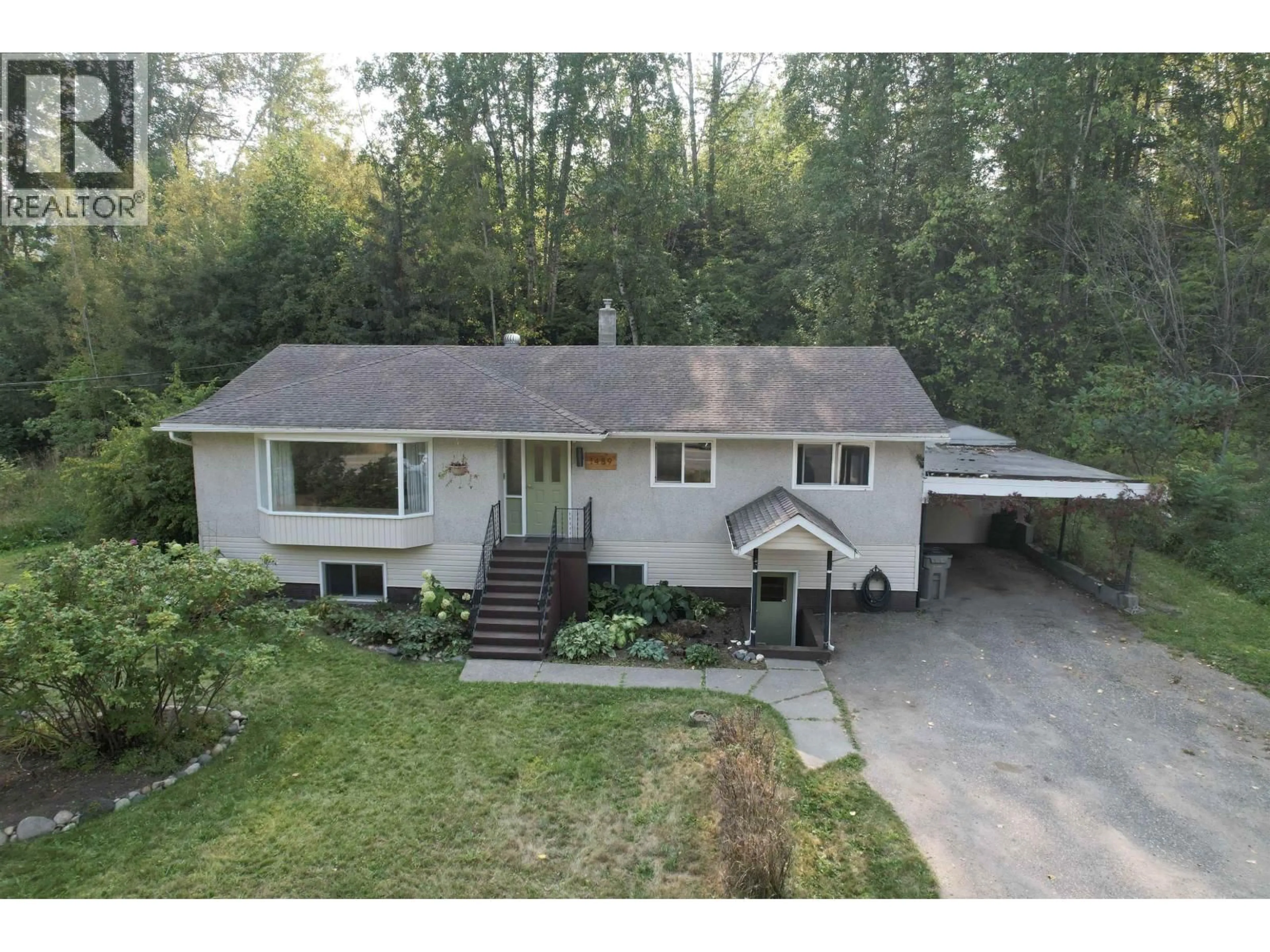A pic from outside/outdoor area/front of a property/back of a property/a pic from drone, street for 1489 NORTH FRASER DRIVE, Quesnel British Columbia V2J1Z8